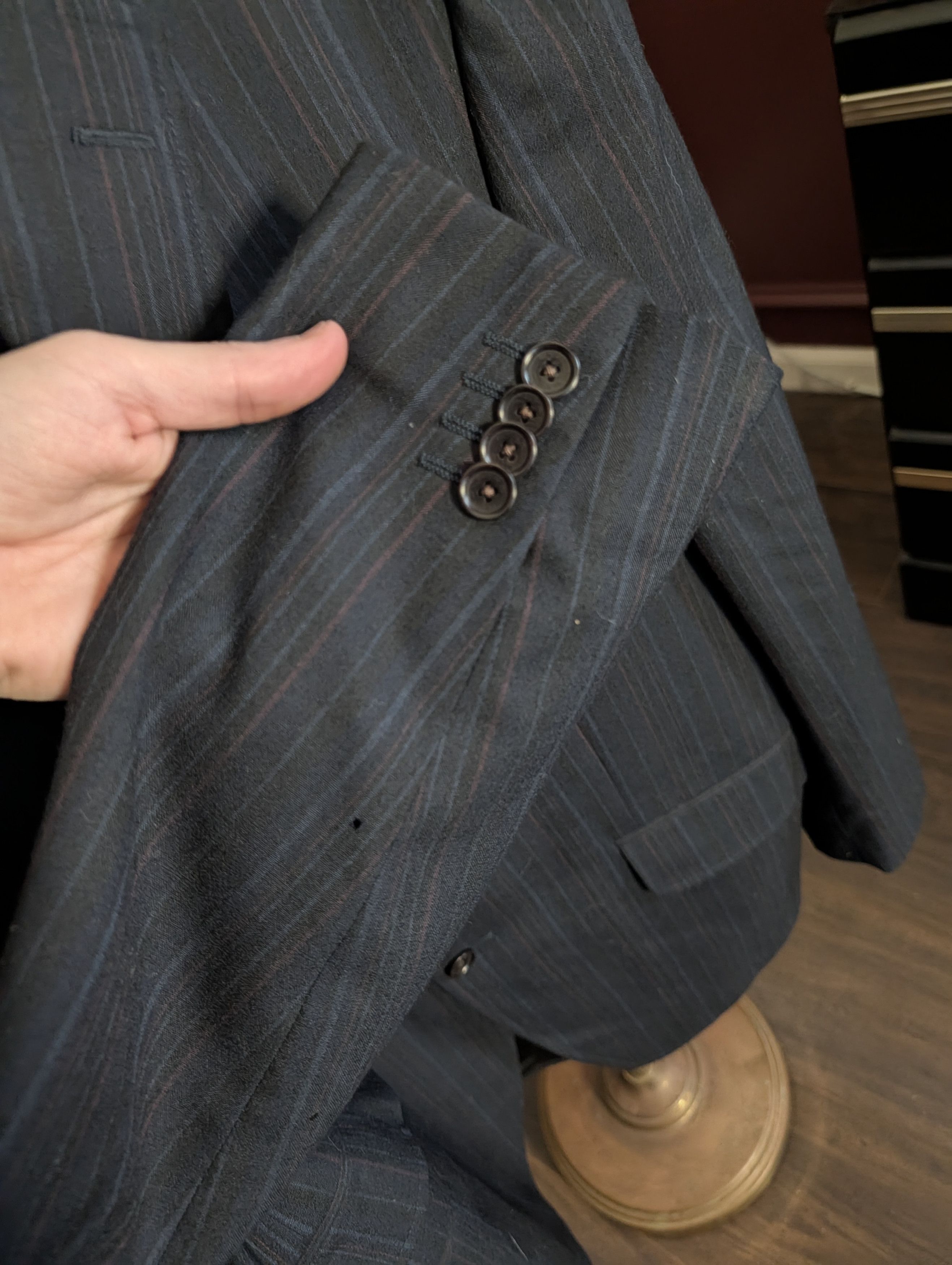 Etro Navy striped pure wool made in Italy blazer READ DESC Size 42R - 6 Thumbnail