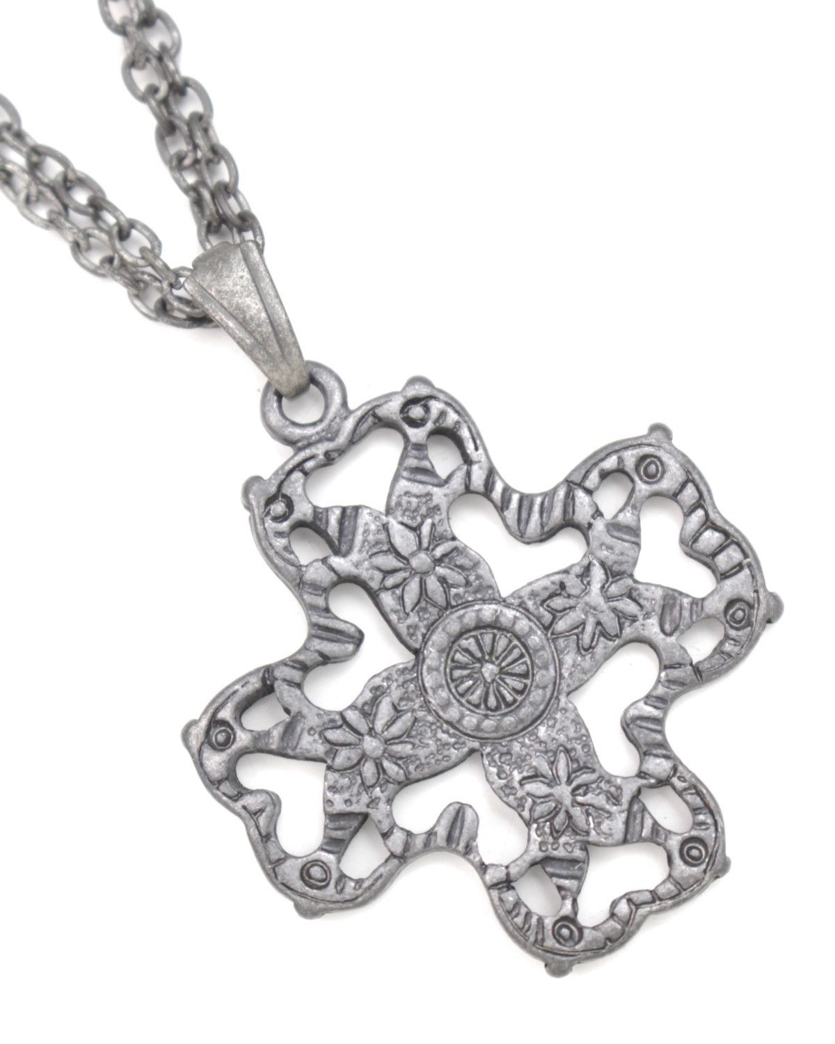 Hysteric Glamour 2000S JAPANESE MADE GOTHIC FLORAL QUATREFOIL CROSS NECKLACE Size ONE SIZE - 3 Thumbnail