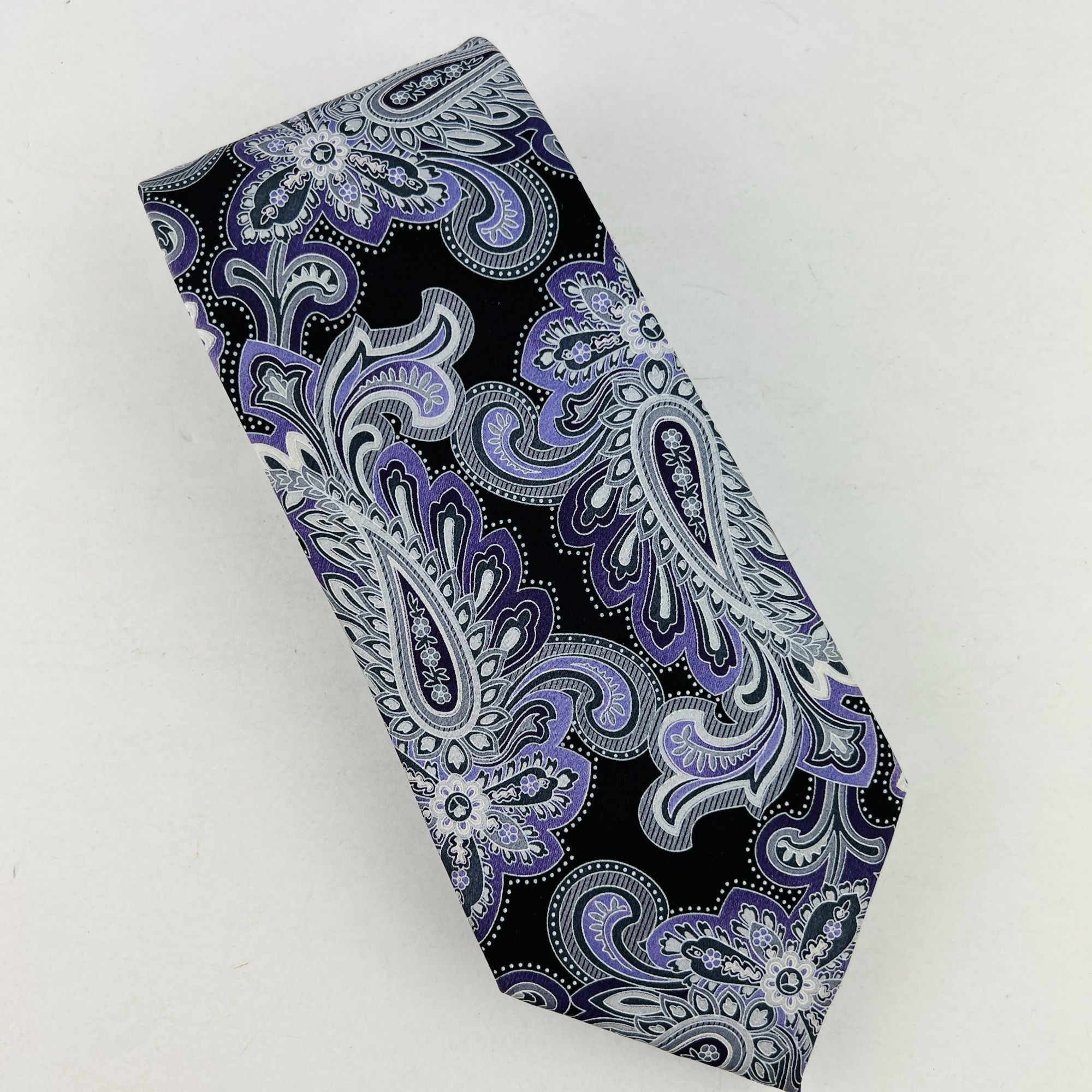 Croft & Barrow Croft & Barrow Purple Paisley 100% Silk Necktie Tie Size ONE SIZE - 1 Thumbnail