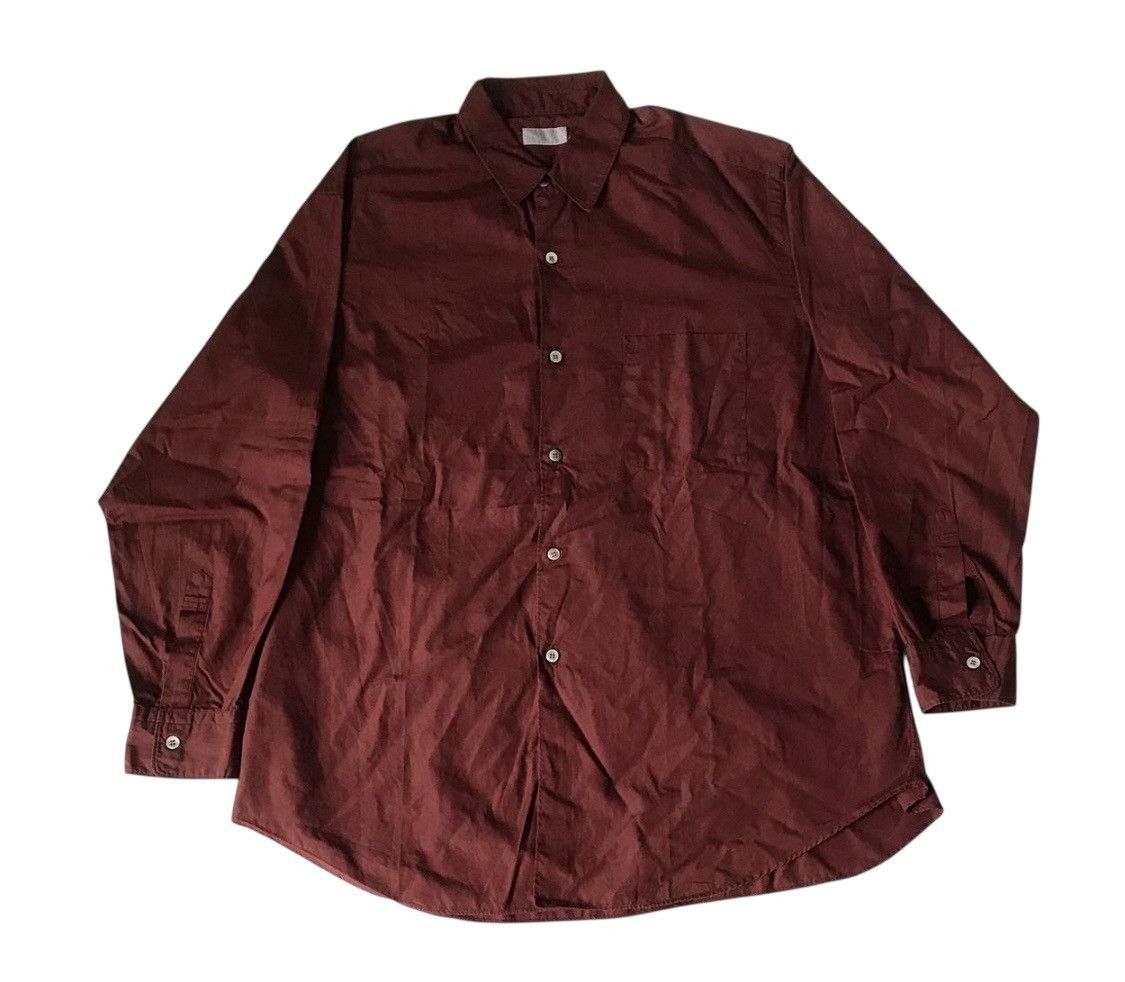 Comme des Garcons Vintage CDG homme maroon button up Size US L / EU 52-54 / 3 - 1 Thumbnail