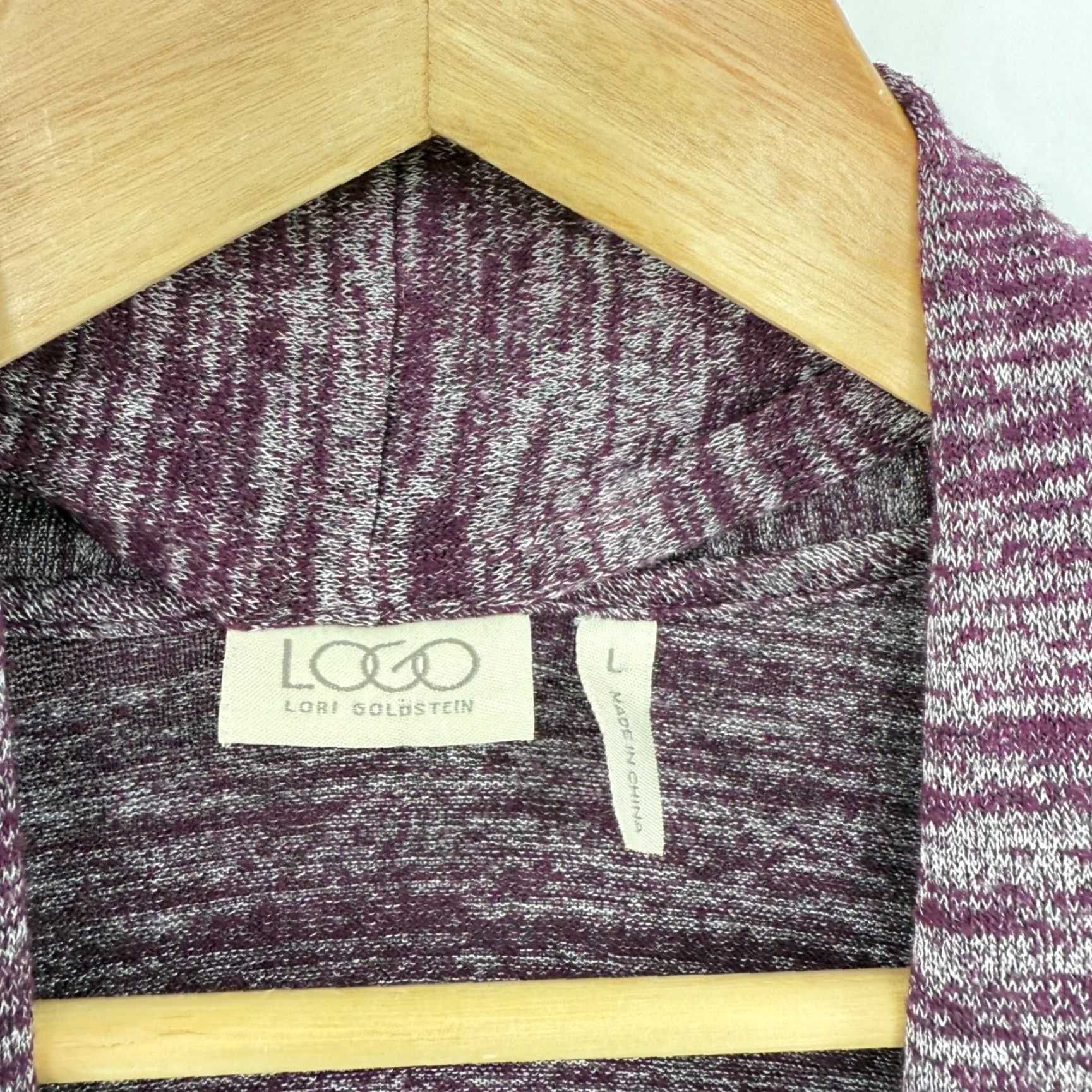 Vintage VINTAGE LOGO by Lori Goldstein Women's Knit Vest Cardigan Duster Purple Heathered Size L Size L / US 10 / IT 46 - 3 Thumbnail