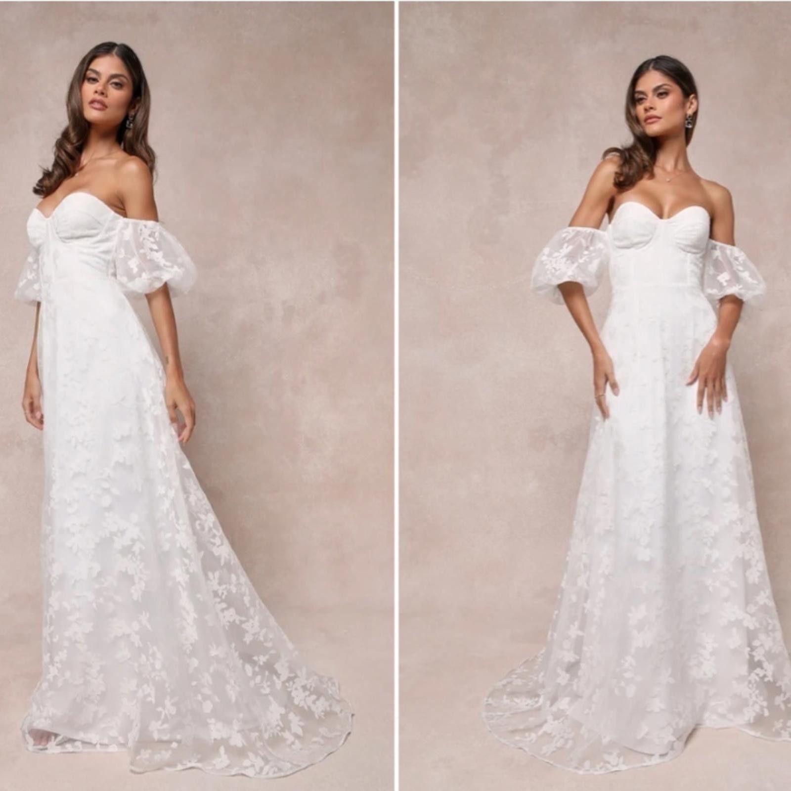 Lulus LULU's Sexy Bridal Wedding Floral Boho Flowy Gown Size S / US 4 / IT 40 - 4 Thumbnail