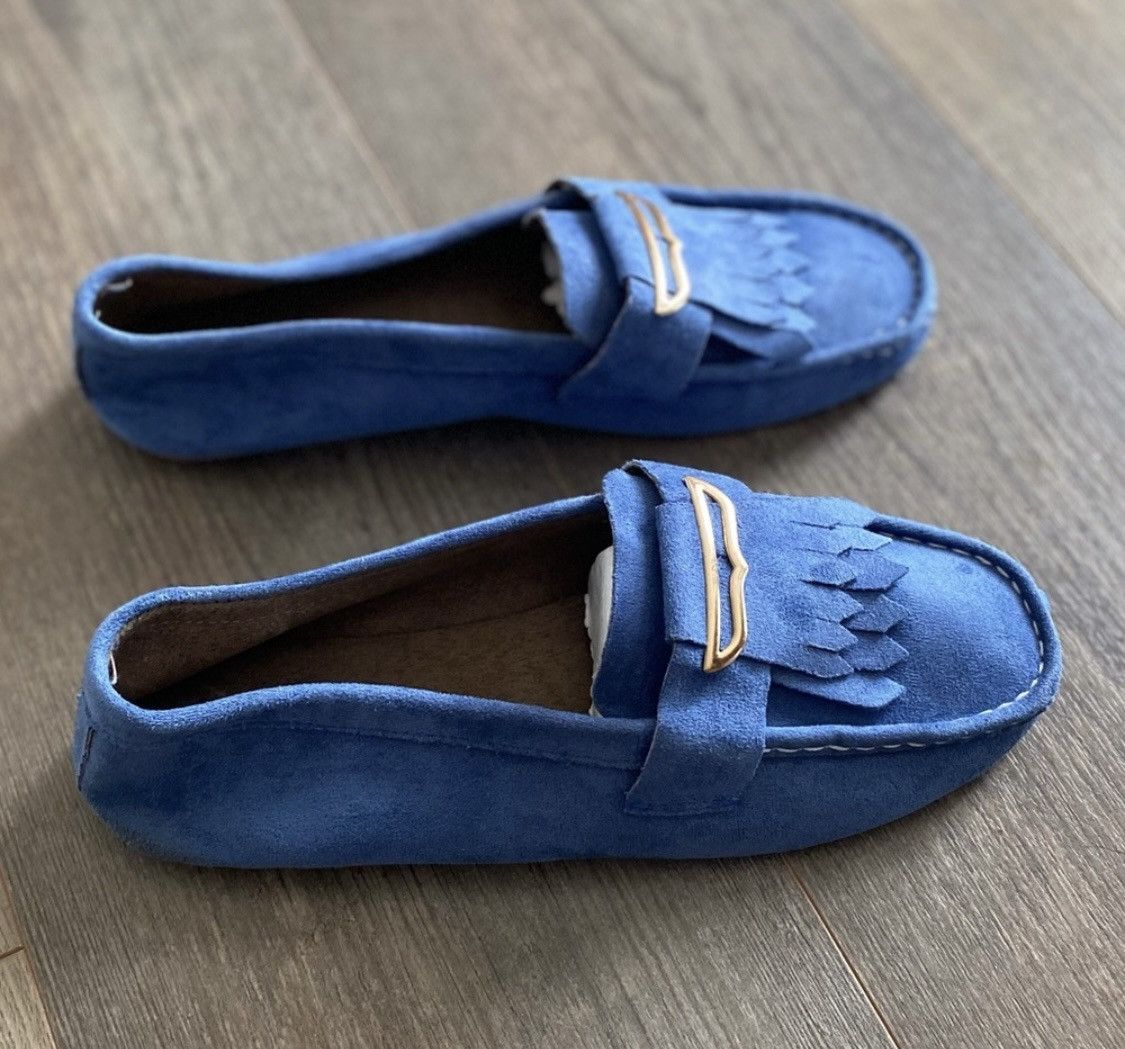 Other BLUE SUEDE LOAFERS FLATS SLIPON SHOES Size US 11 / IT 41 - 8 Thumbnail