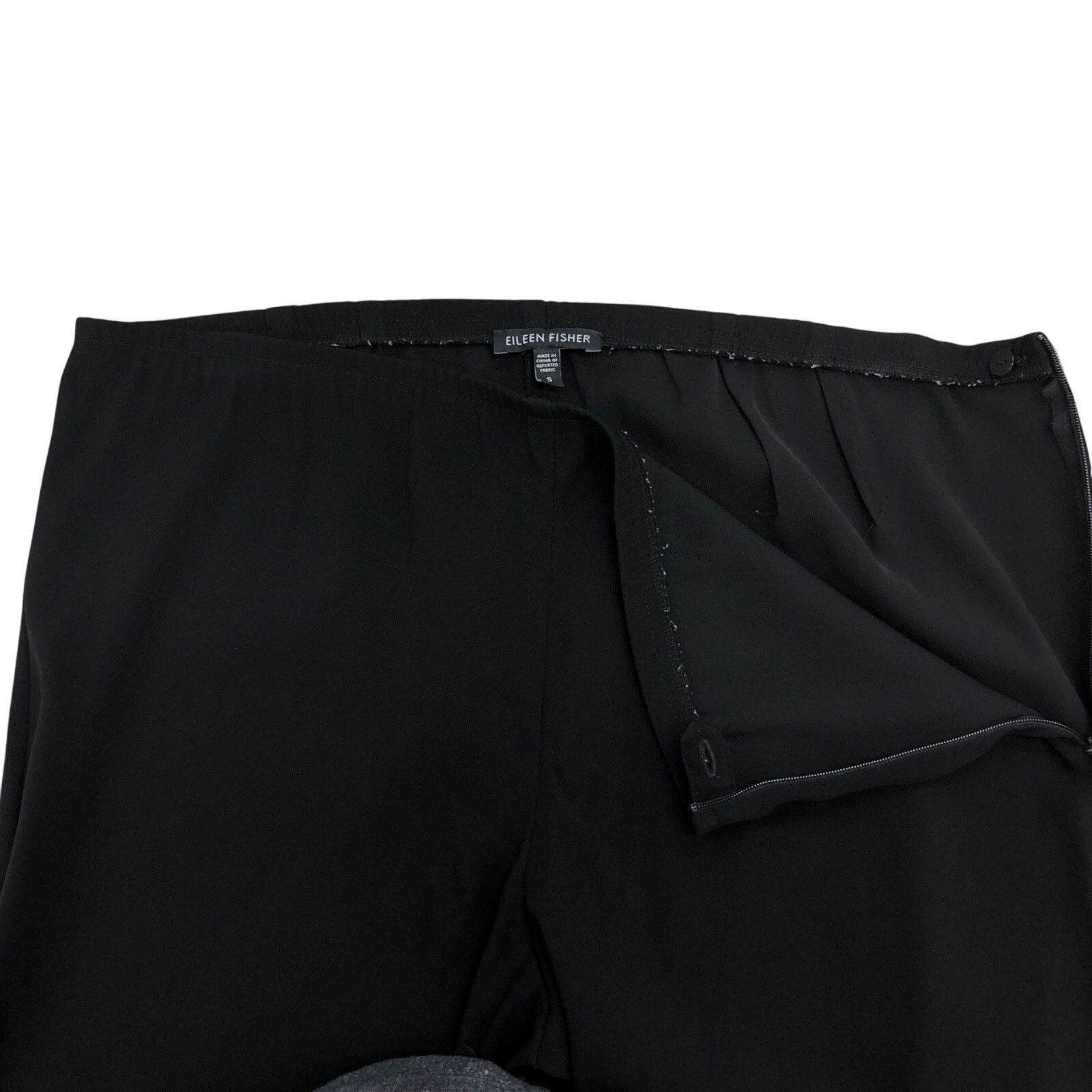 Eileen Fisher Eileen Fisher Size S Pants Straight Leg Side Zip Black Size 34" / US 12 / IT 48 - 9 Thumbnail