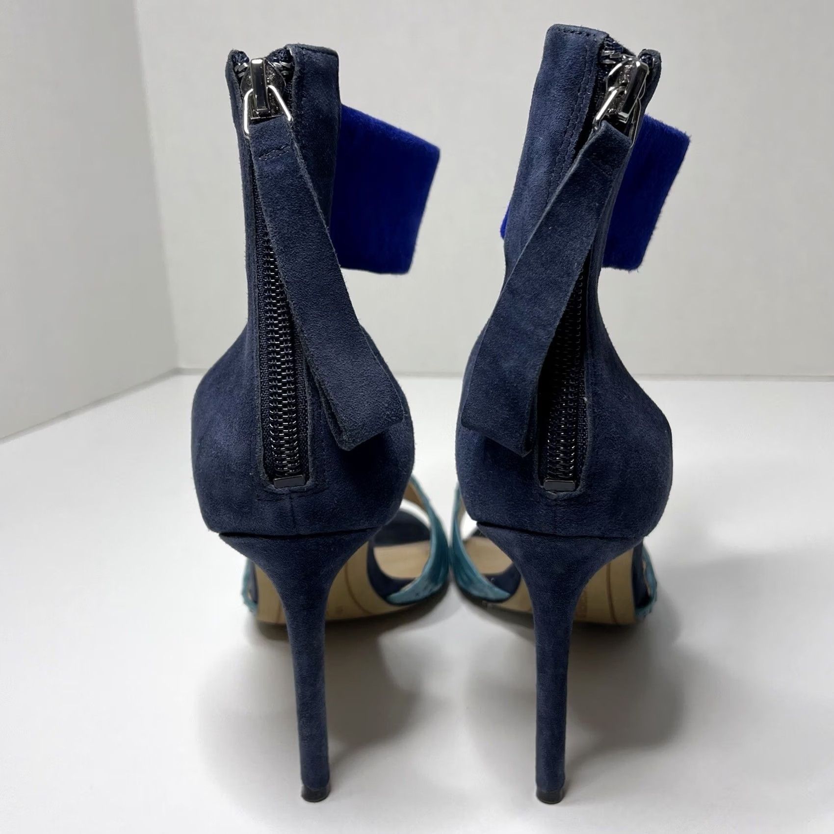 Karl Lagerfeld Karl Lagerfeld Women's Heel Paris Ankle Strap Leather Stiletto Open Toe Strappy Blue Size 6 MENS? Size US 6 / IT 36 - 6 Thumbnail