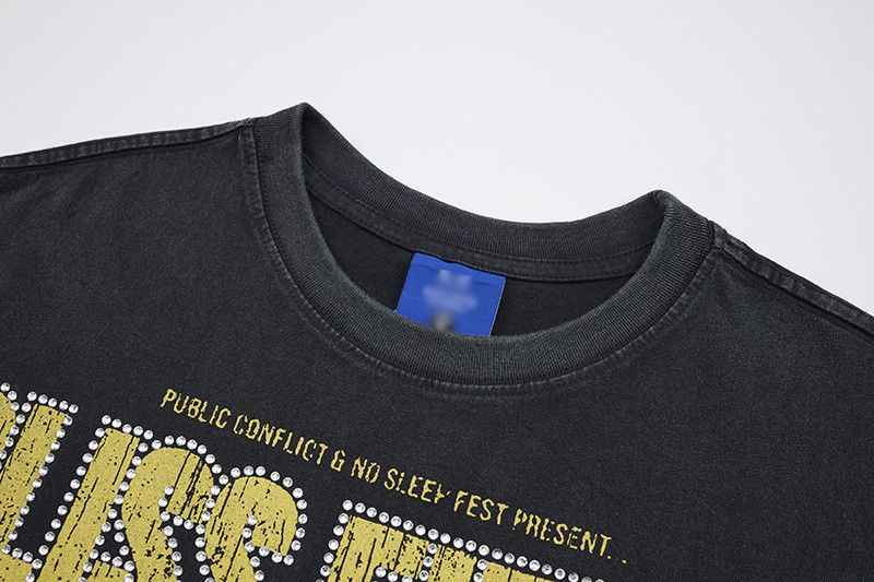 Japanese Brand Street-style retro letter print T-shirt loose distressed Size US M / EU 48-50 / 2 - 3 Thumbnail