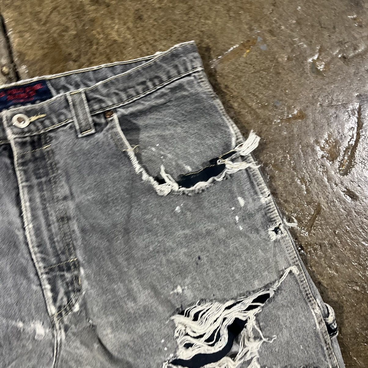 JNCO × Southpole × Vintage Crazy Vintage Y2K Thrashed Carpenter Jeans Skater Wide Leg Size US 34 / EU 50 - 9 Thumbnail