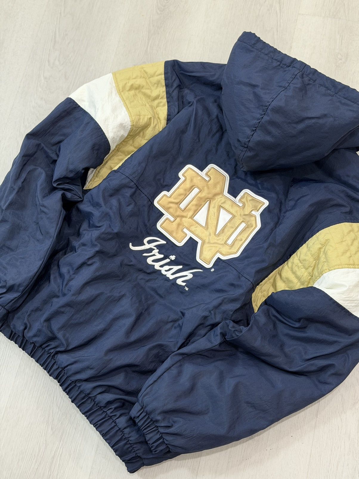 Majestic Vintage 90s Notre Dame Fighting Irish Majestic Anorak Jacket Size US L / EU 52-54 / 3 - 1 Thumbnail