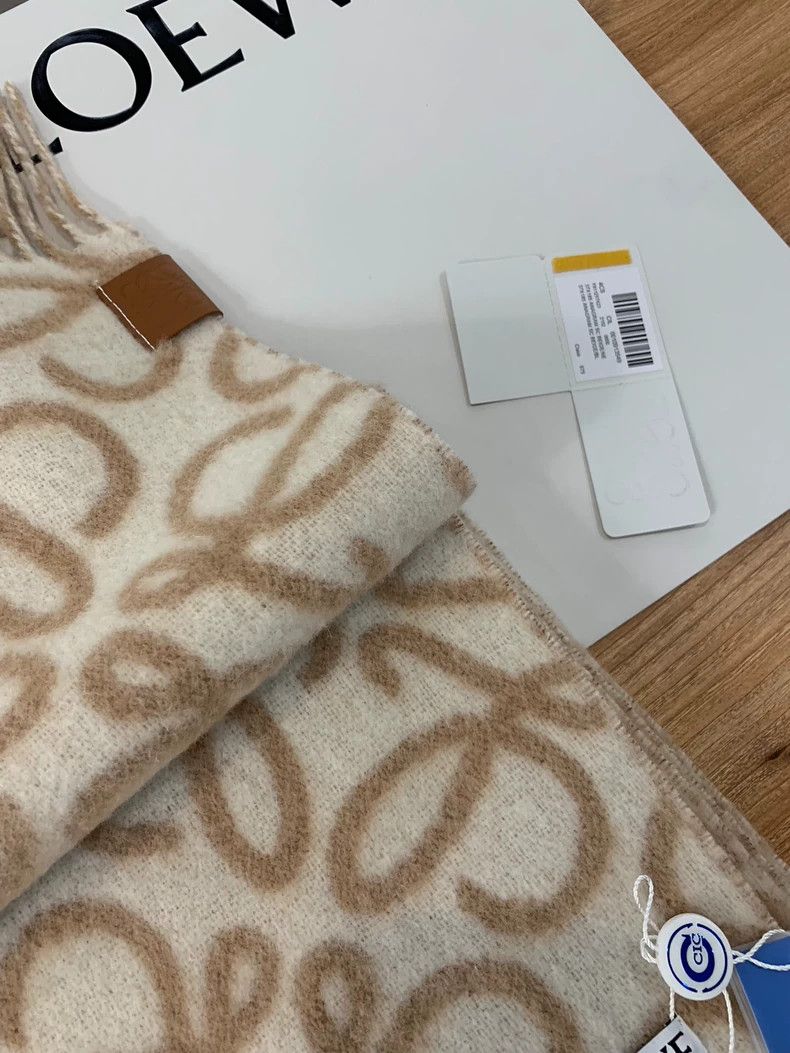 Loewe LOEWE Logo printed wool scarf Size ONE SIZE - 5 Thumbnail