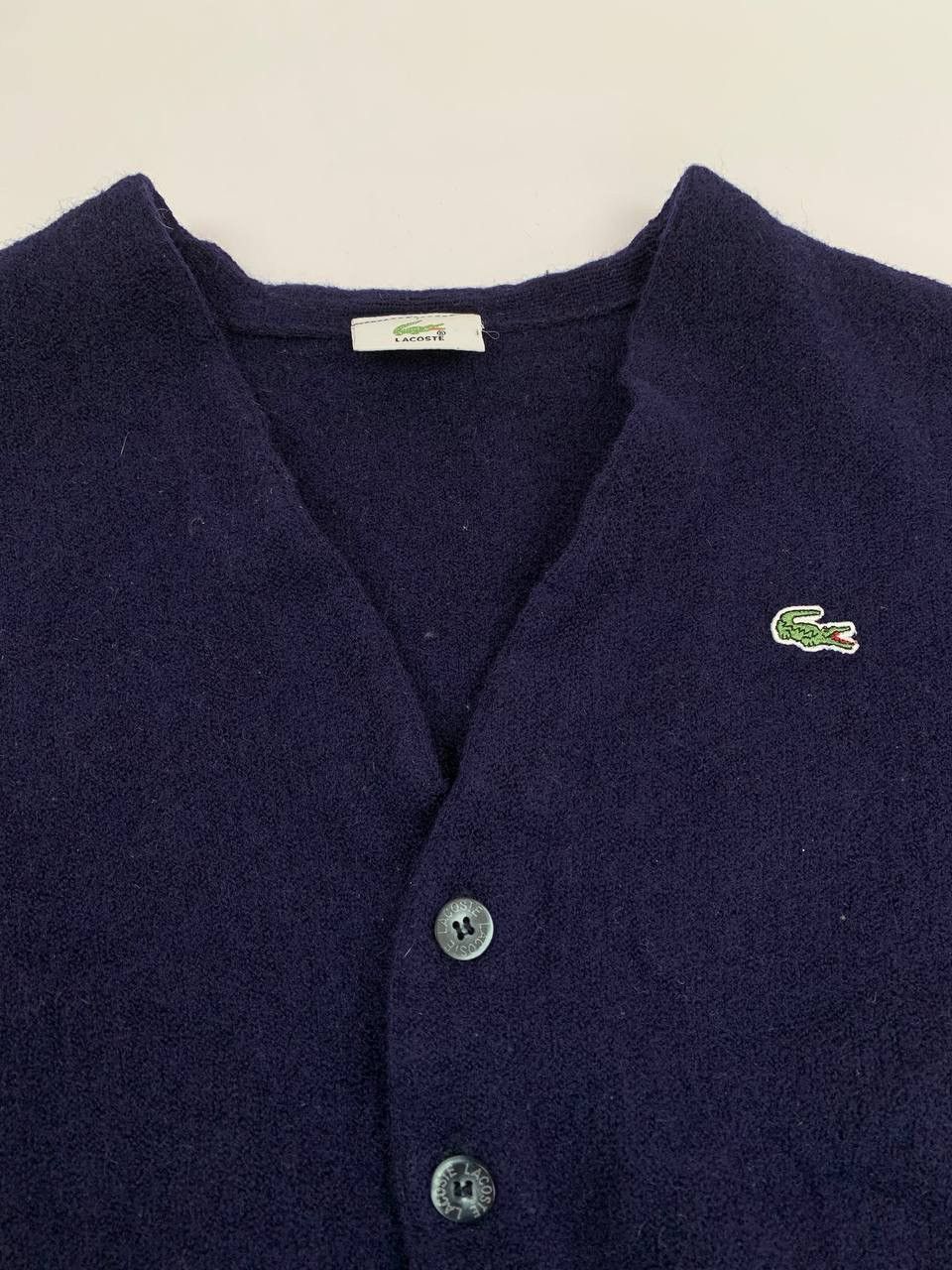Lacoste Lacoste Women’s Knit V-Neck Cardigan Vintage Sweater Size L / US 10 / IT 46 - 5 Thumbnail