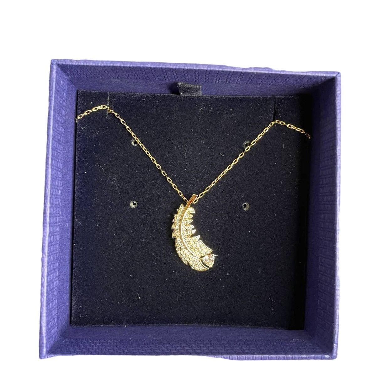Swarovski Swarovski Nice Crystal Pave Feather Pendant Necklace Size ONE SIZE - 1 Thumbnail
