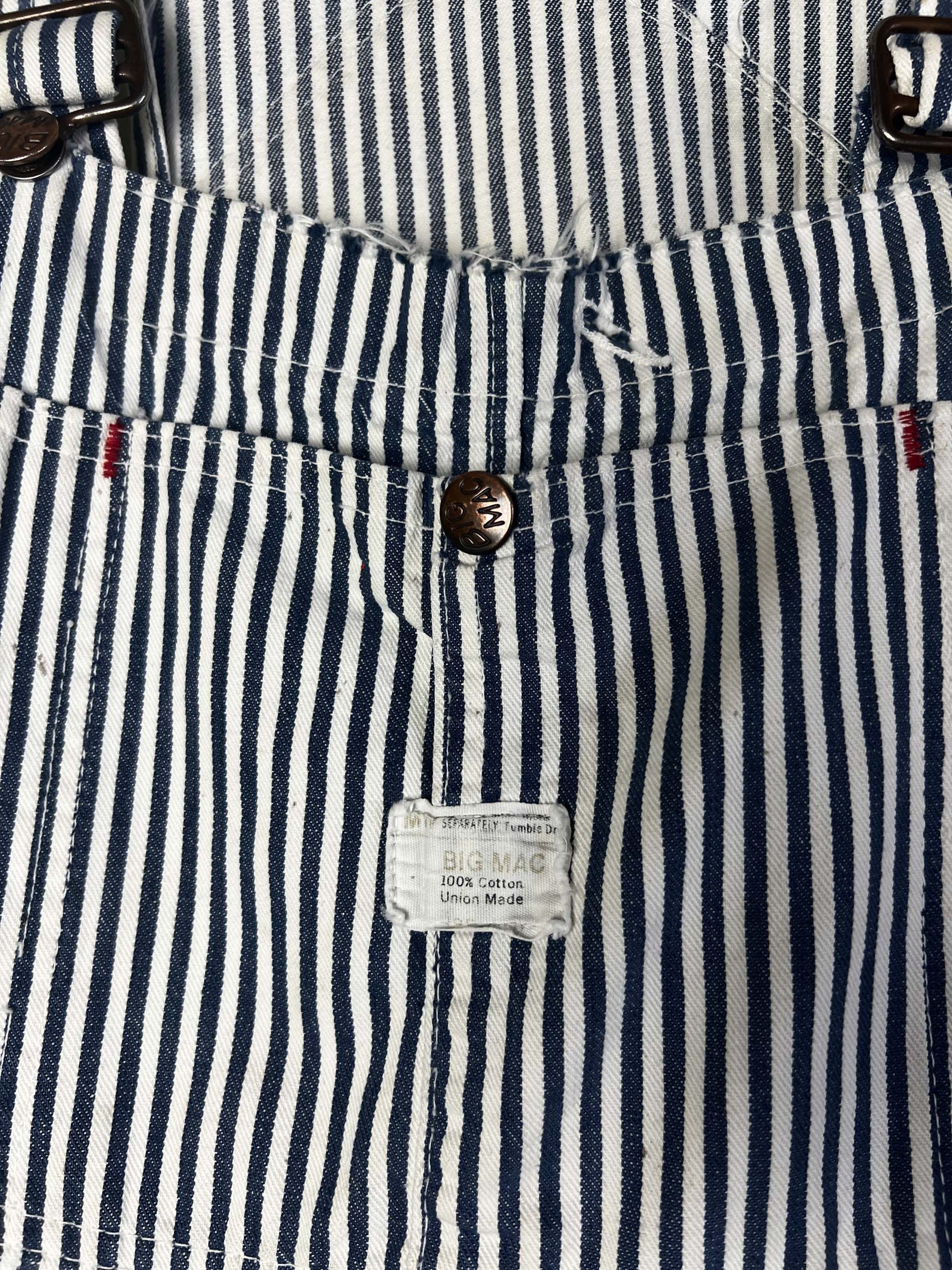 Big Mac Vintage 60s BIG MAC Double Knee Bib Overall Hickory Railroad Size US 36 / EU 52 - 5 Thumbnail