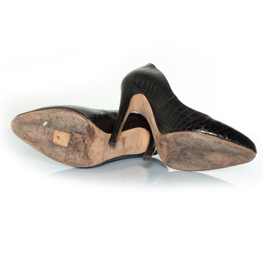 Jimmy Choo Jimmy Choo, Croco printed heels in black Size US 8 / IT 38 - 7 Thumbnail