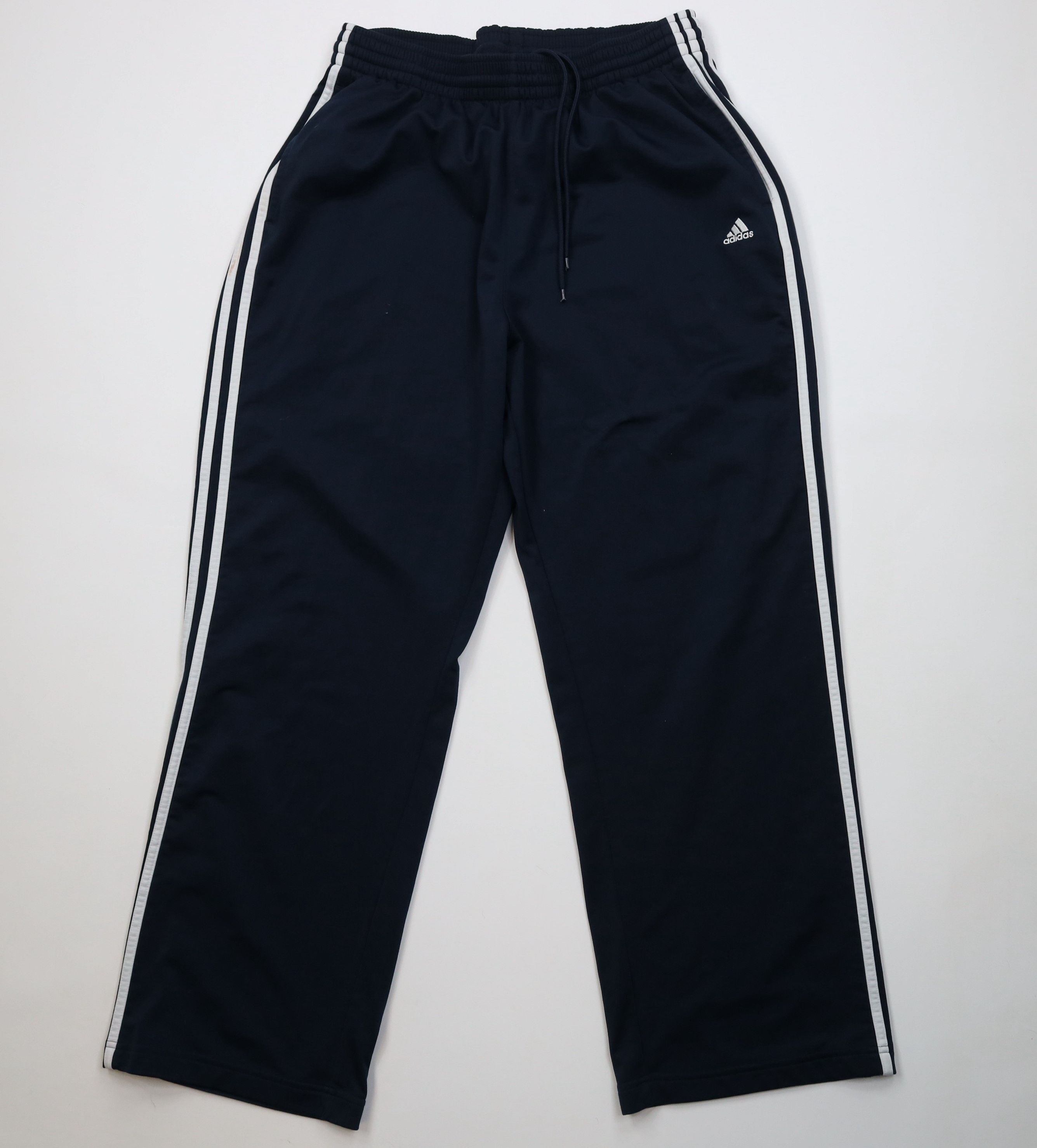 Vintage Y2K Adidas Wide Leg Sweatpants Pants Navy Blue
