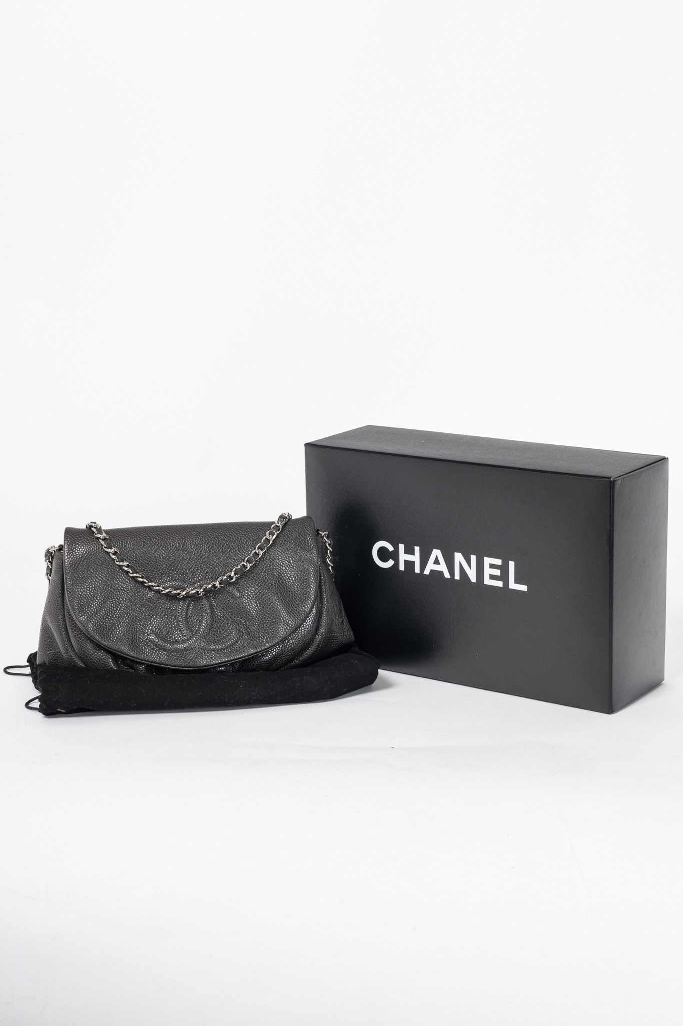 Chanel Chanel 12A Anthracite Caviar CC Half Moon WOC Size ONE SIZE - 14 Thumbnail