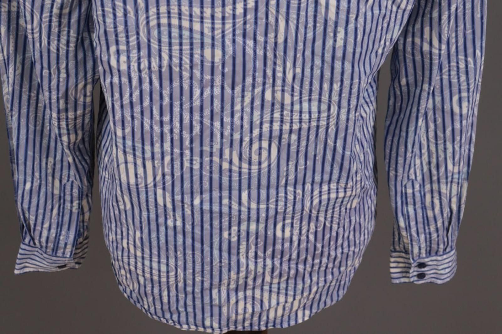Desigual Desigual Regular Blue Striped Jasquard Shirt Size L Size US L / EU 52-54 / 3 - 9 Thumbnail