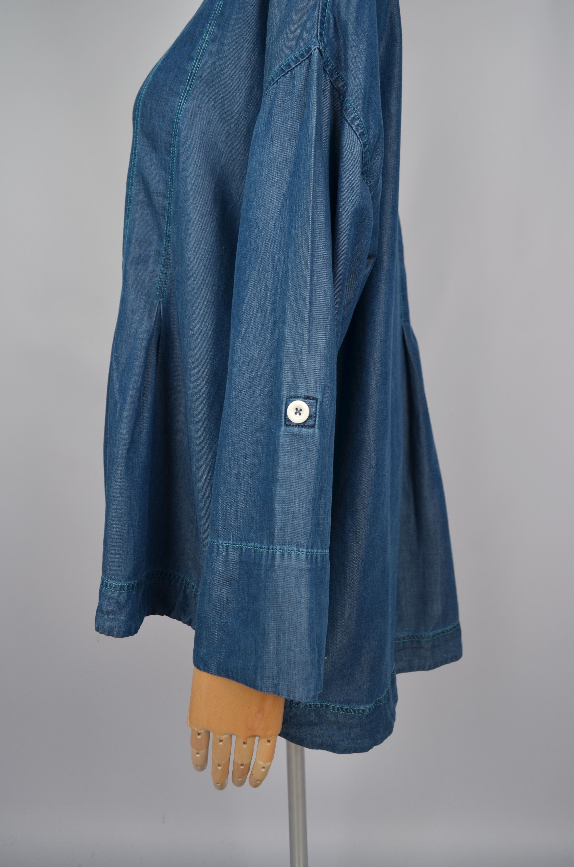 Designer × Sahara Club Sahara Tencell Lyocell Denim Blue Tunic Shirt S-M Oversize Size S / US 4 / IT 40 - 6 Thumbnail