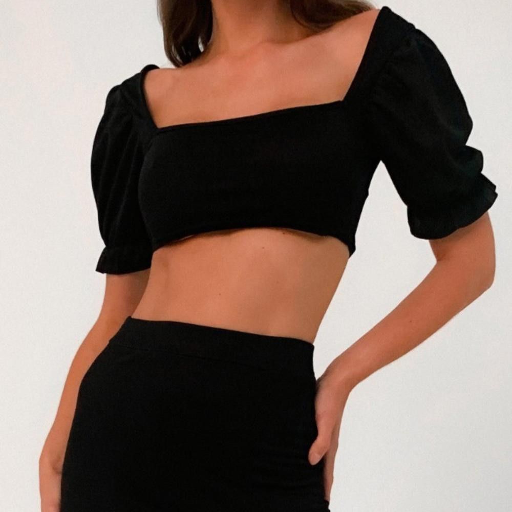 Designer Missguided l NWT Black Milk Maid Puff Sleeve Crop Size 12 Size XL / US 12-14 / IT 48-50 - 1 Thumbnail