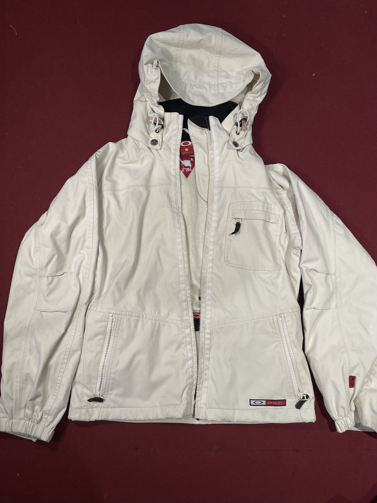 image of Vintage Oakley Rocket Fuel Ski Jacket in White, Women's (Size Small)