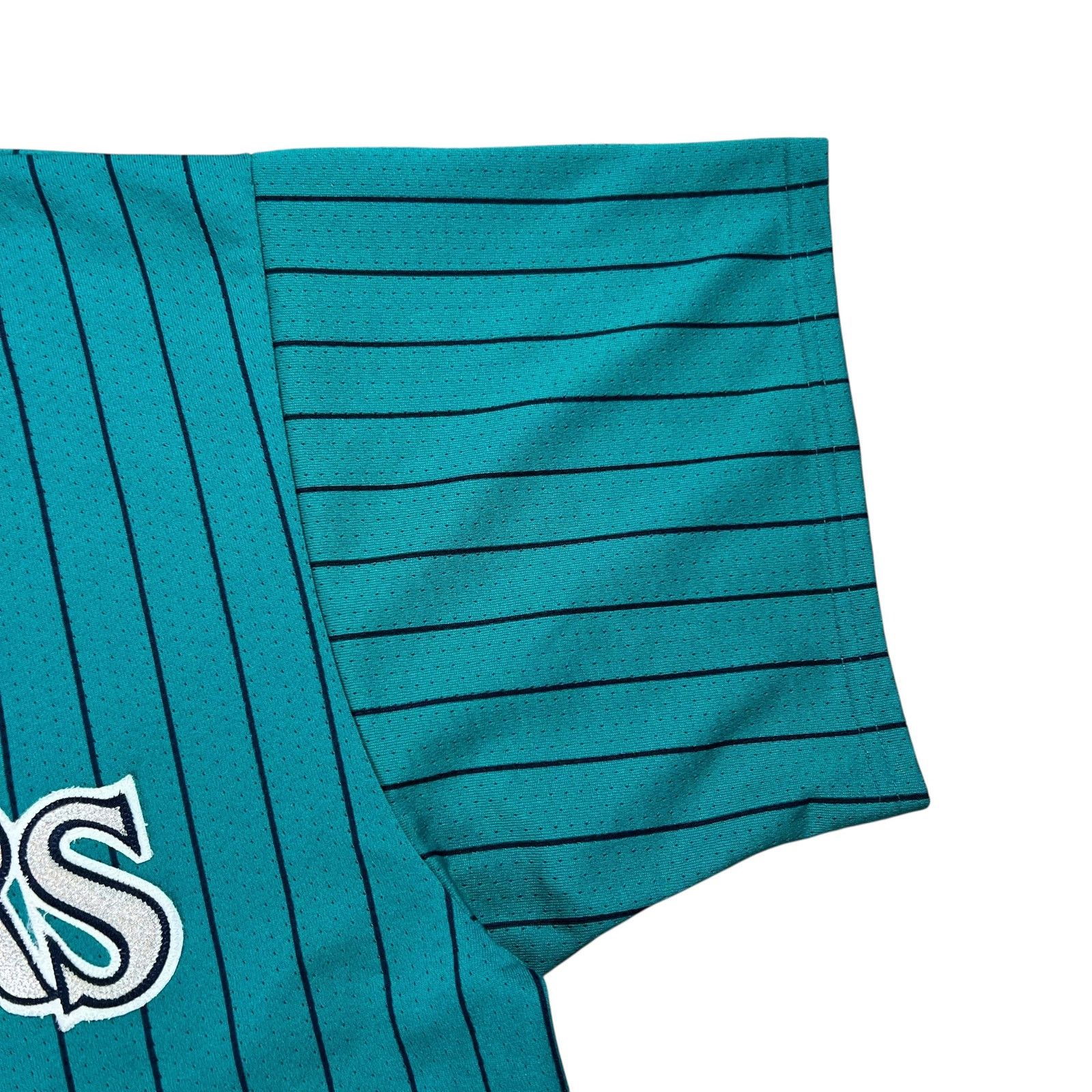 Majestic × Vintage Vintage 90s Majestic Seattle Mariners pin stripe MLB jersey Size US XL / EU 56 / 4 - 5 Thumbnail