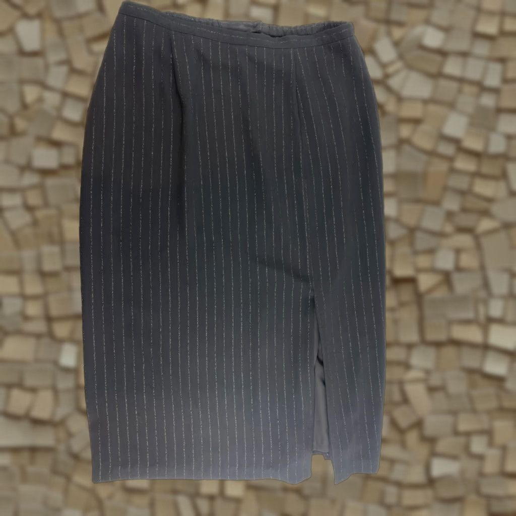 Vintage LUCIA Skirt Women’s Size 20 Black Lined Maxi Glitter Stripes Side Slit Vintage Size 42" / US 20 - 1 Thumbnail