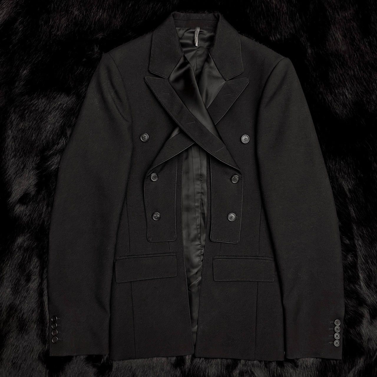Hedi Slimane AW06 Dior Homme By Hedi Slimane Cut Out Blazer Size 46S - 2 Thumbnail