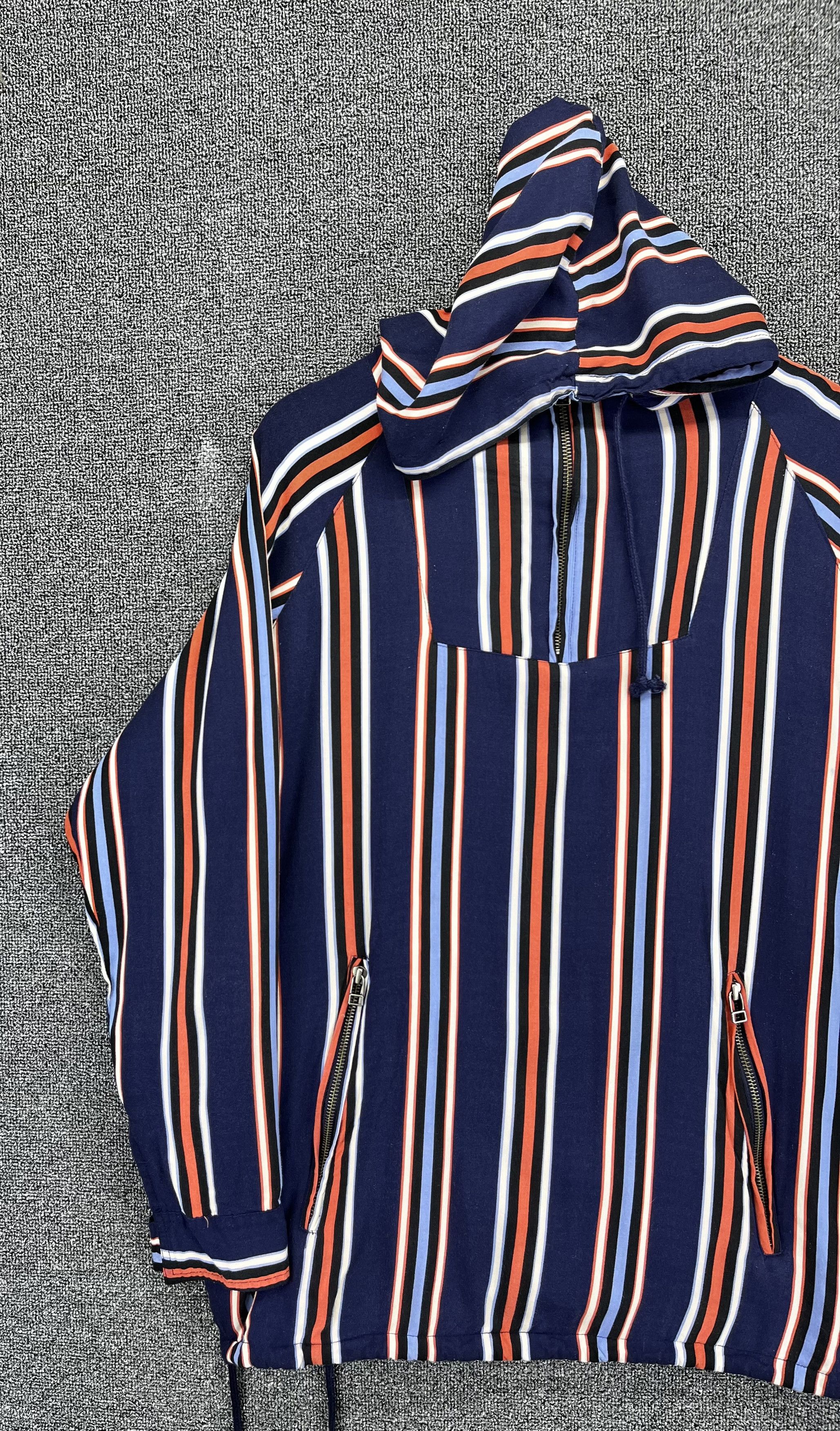 Issey Miyake Vintage Issey Miyake Tete Homme Hooded Striped Anorak Size US M / EU 48-50 / 2 - 3 Thumbnail