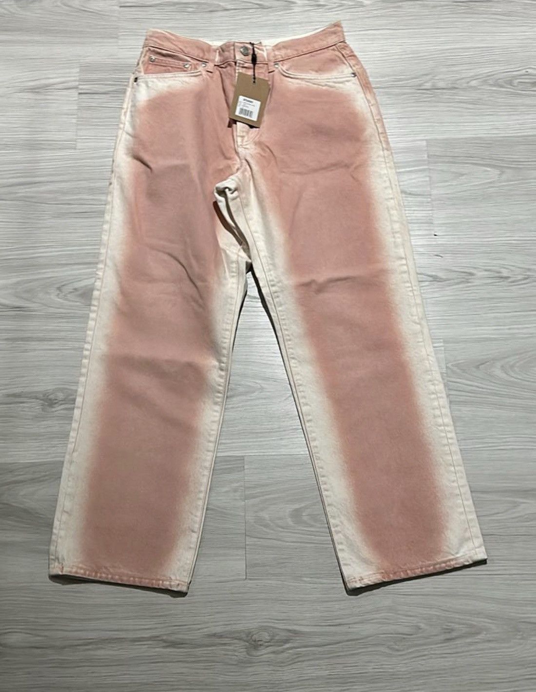 Vintage Stussy SS23 Faded Pink Spray Dye Big Ol Jeans | Grailed