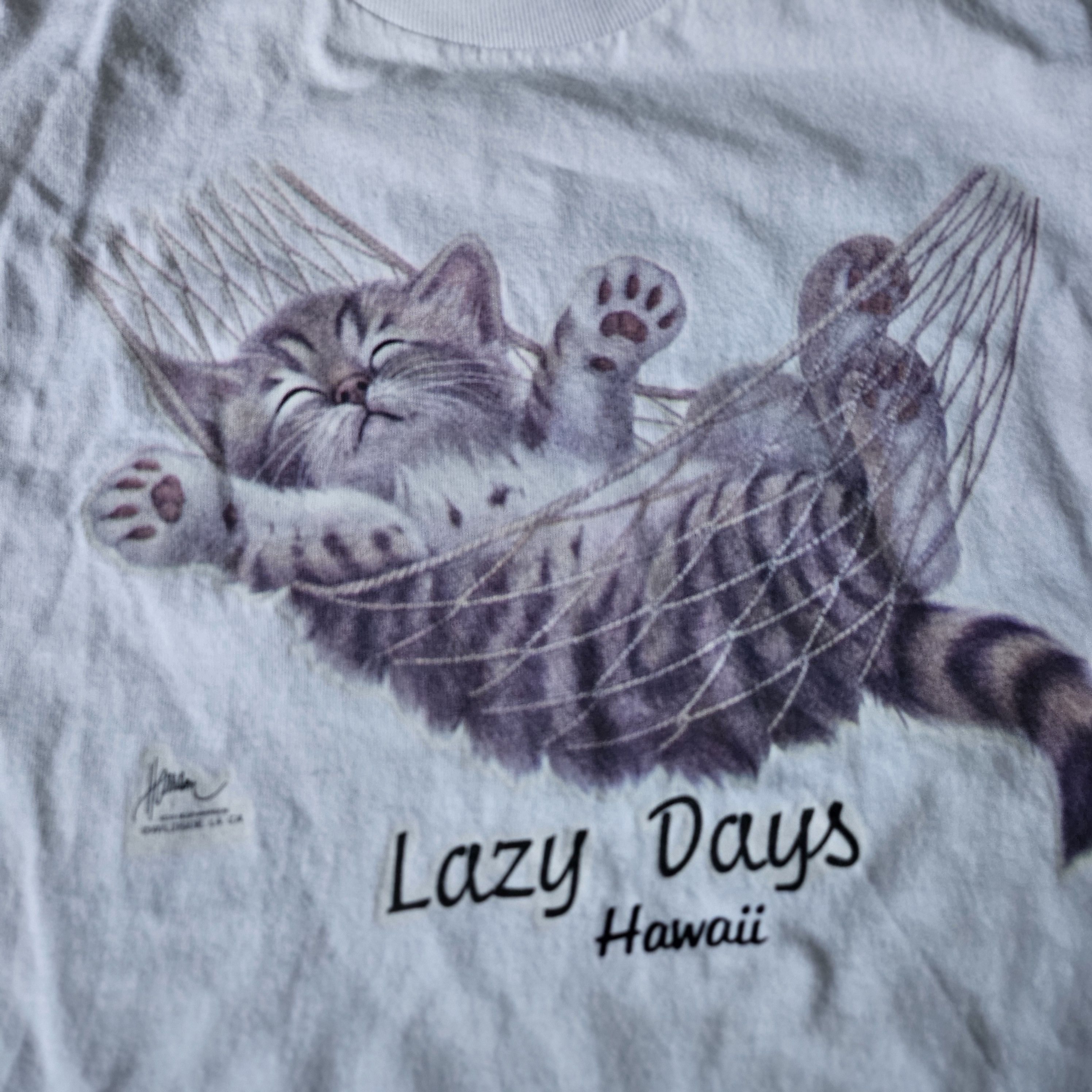 Vintage Vintage Hawaii Sleeping Kitty T Shirt. Size US S / EU 44-46 / 1 - 4 Thumbnail