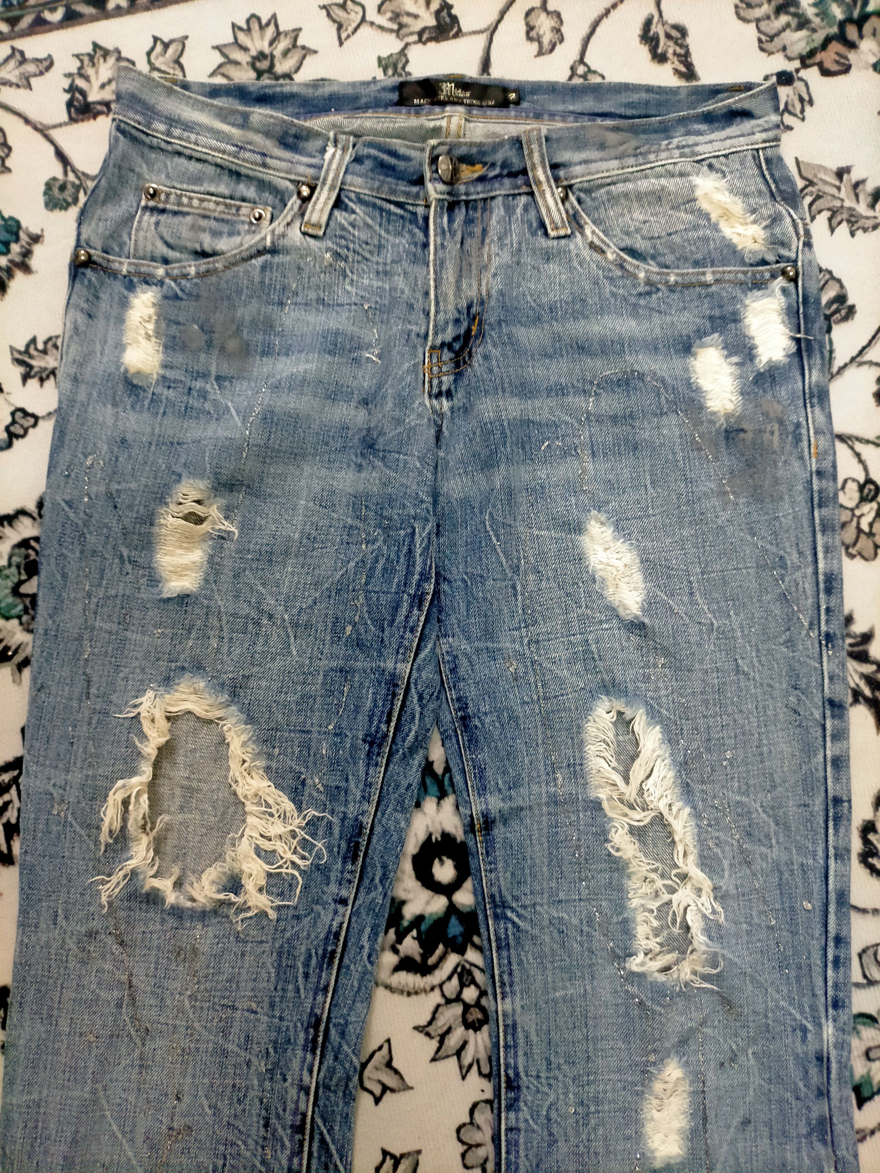 If Six Was Nine 🔥Rare🔥Midas Insane Distressed Flare Jeans Size US 30 / EU 46 - 3 Thumbnail
