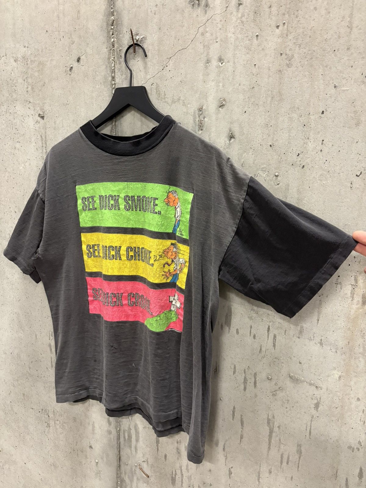 Vintage Vintage Dont Be A Dick Smoking Shirt Faded Distress Grunge Size US L / EU 52-54 / 3 - 3 Thumbnail