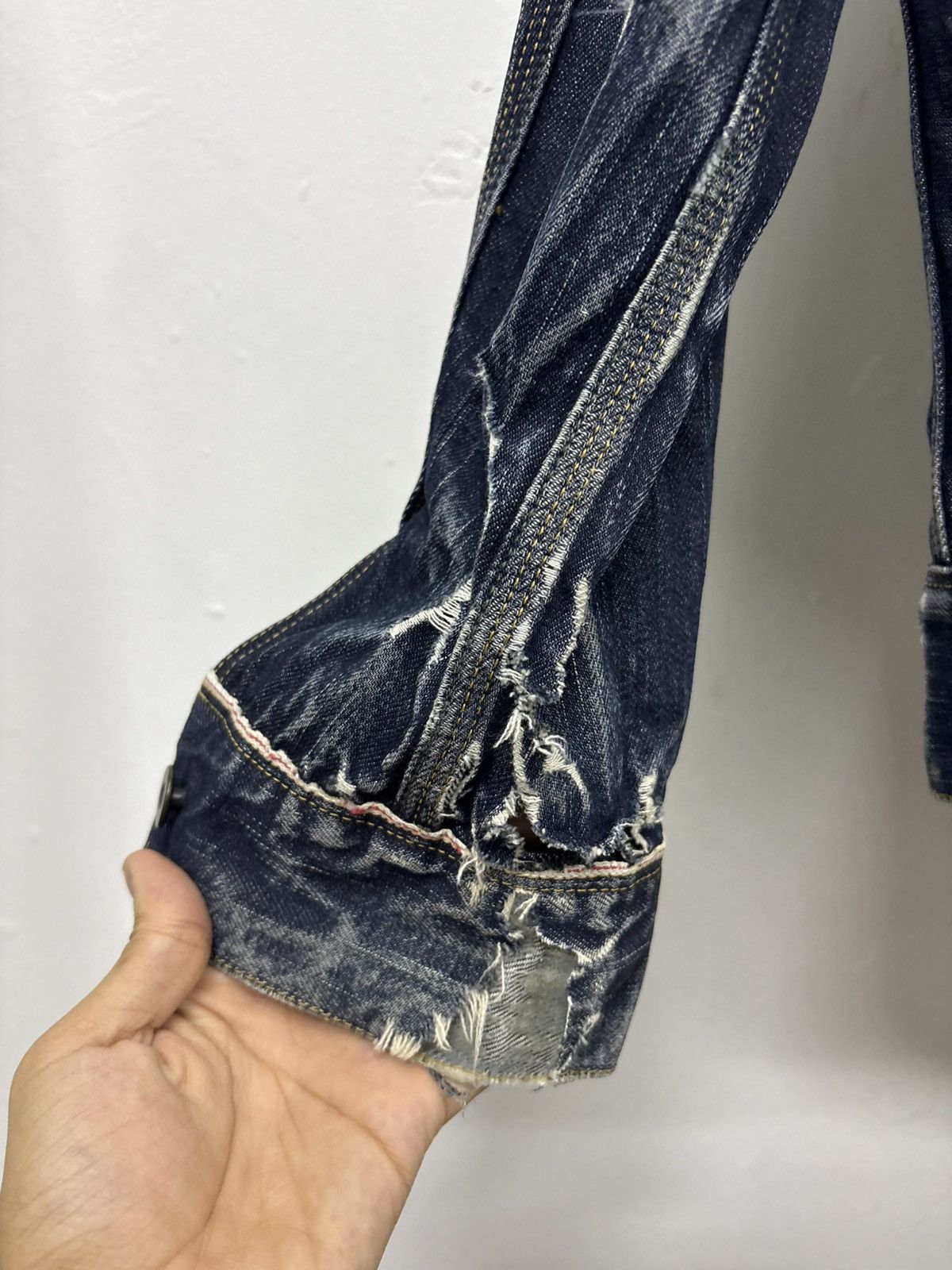 Japanese Brand Japan Selvedge Denim Jeans Type 2 II Distressed Jacket Size US S / EU 44-46 / 1 - 13 Thumbnail