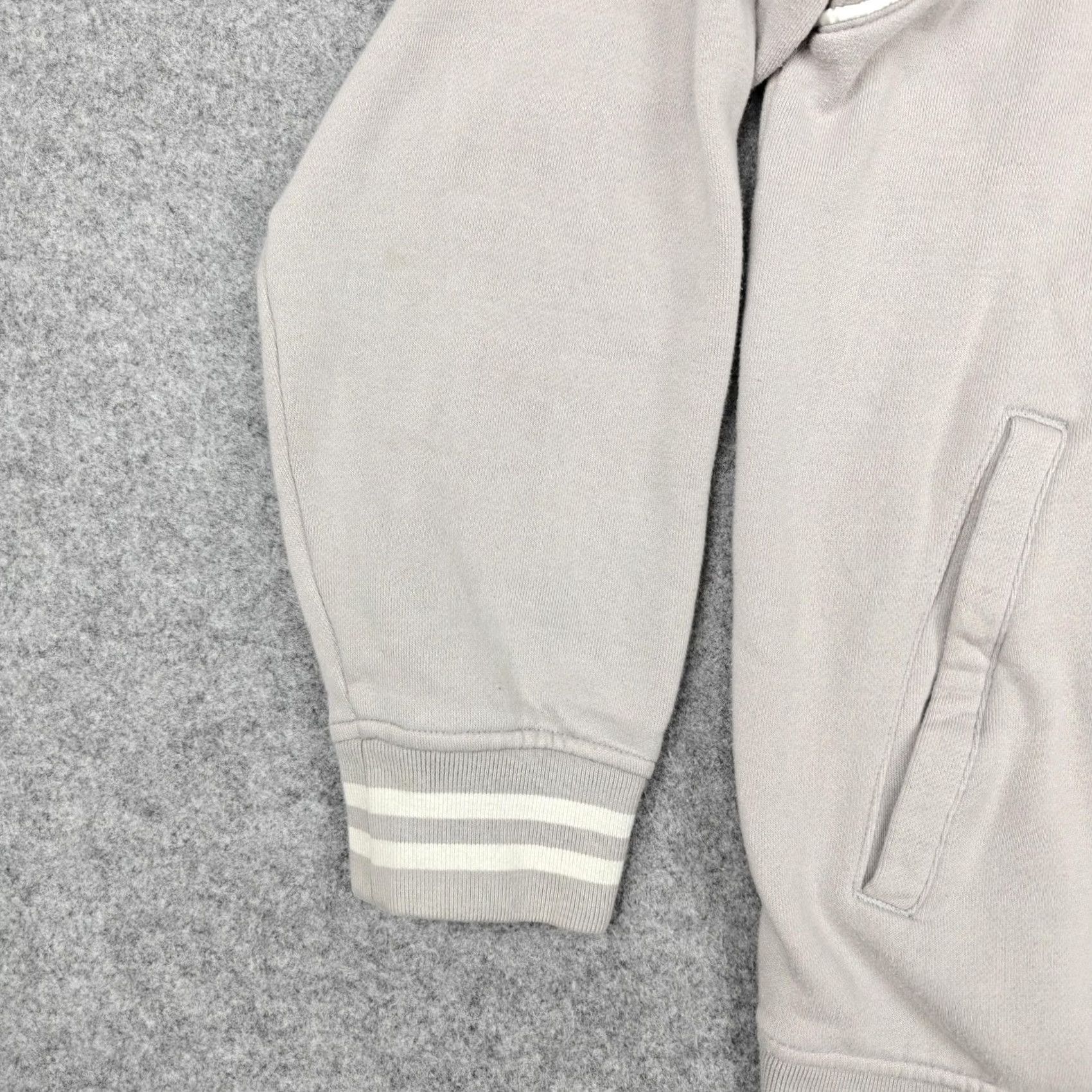 Logo 7 Stussy Jacket Mens Large Gray Fleece Varsity Snap Front Logo Pockets Striped Size US L / EU 52-54 / 3 - 4 Thumbnail