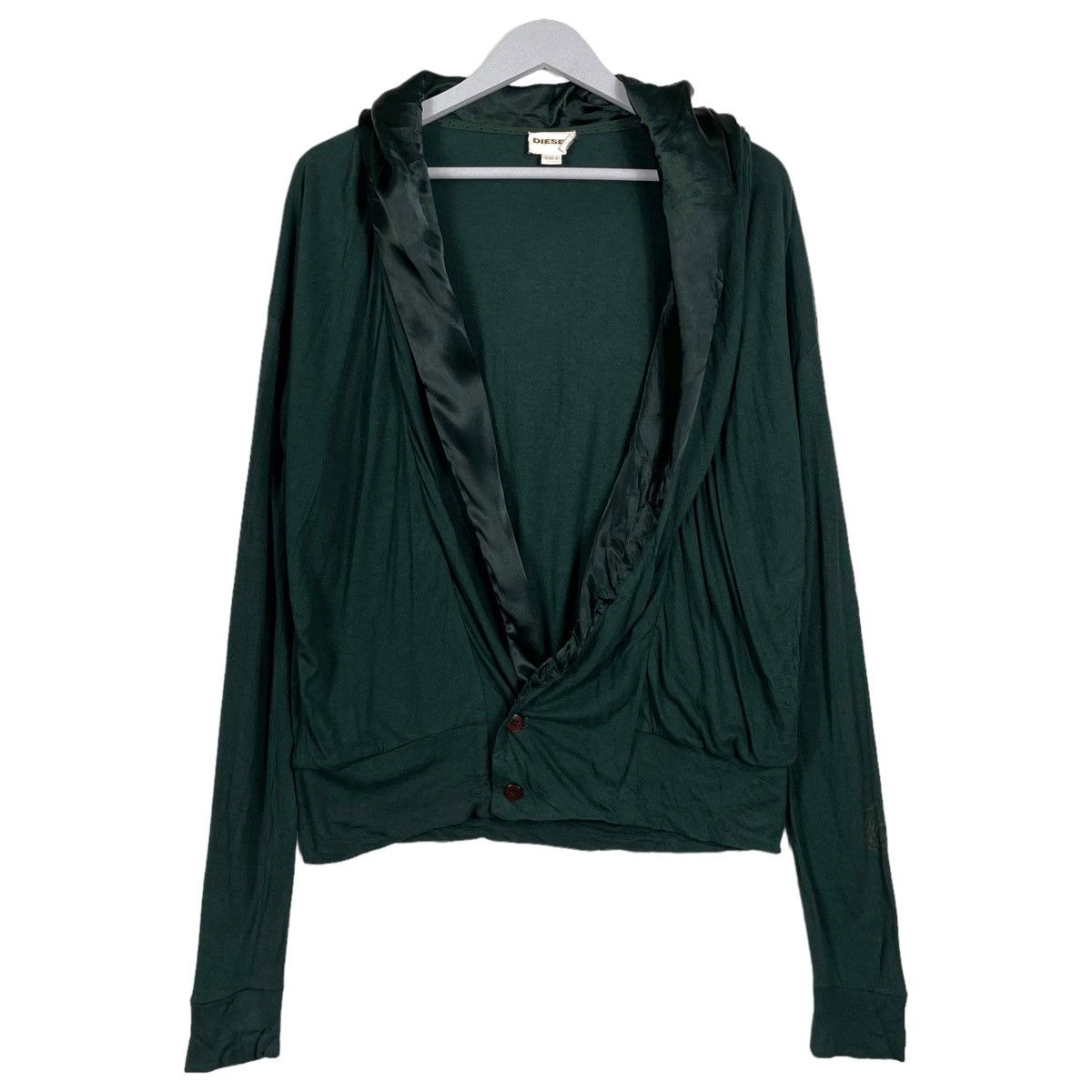 Diesel 💥DIESEL HOODIE CARDIGAN SWEATER EMERALD GREEN Size S / US 4 / IT 40 - 1 Thumbnail