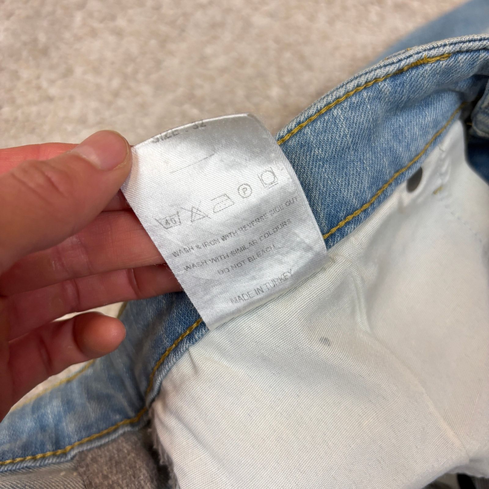 Represent Clo. Represent Essential Jeans Blue Cream Knee Destroyer 32x32 Size US 32 / EU 48 - 10 Thumbnail