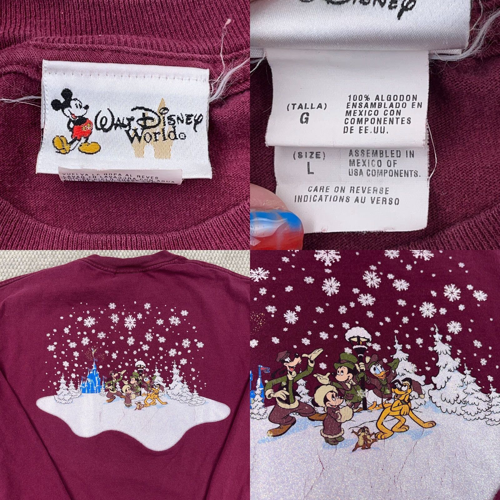 Disney VINTAGE Disney Mickey Mouse Shirt Men Large Red Long Sleeve 90s Christmas Party 2008 Mens Size US L / EU 52-54 / 3 - 8 Thumbnail