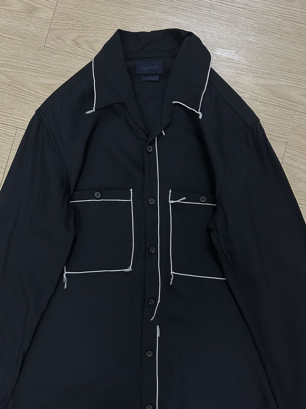 Designer × Lanvin Rare Beautiful Lanvin Chain Stitching Construct Silk Shirt Size US M / EU 48-50 / 2 - 3 Thumbnail