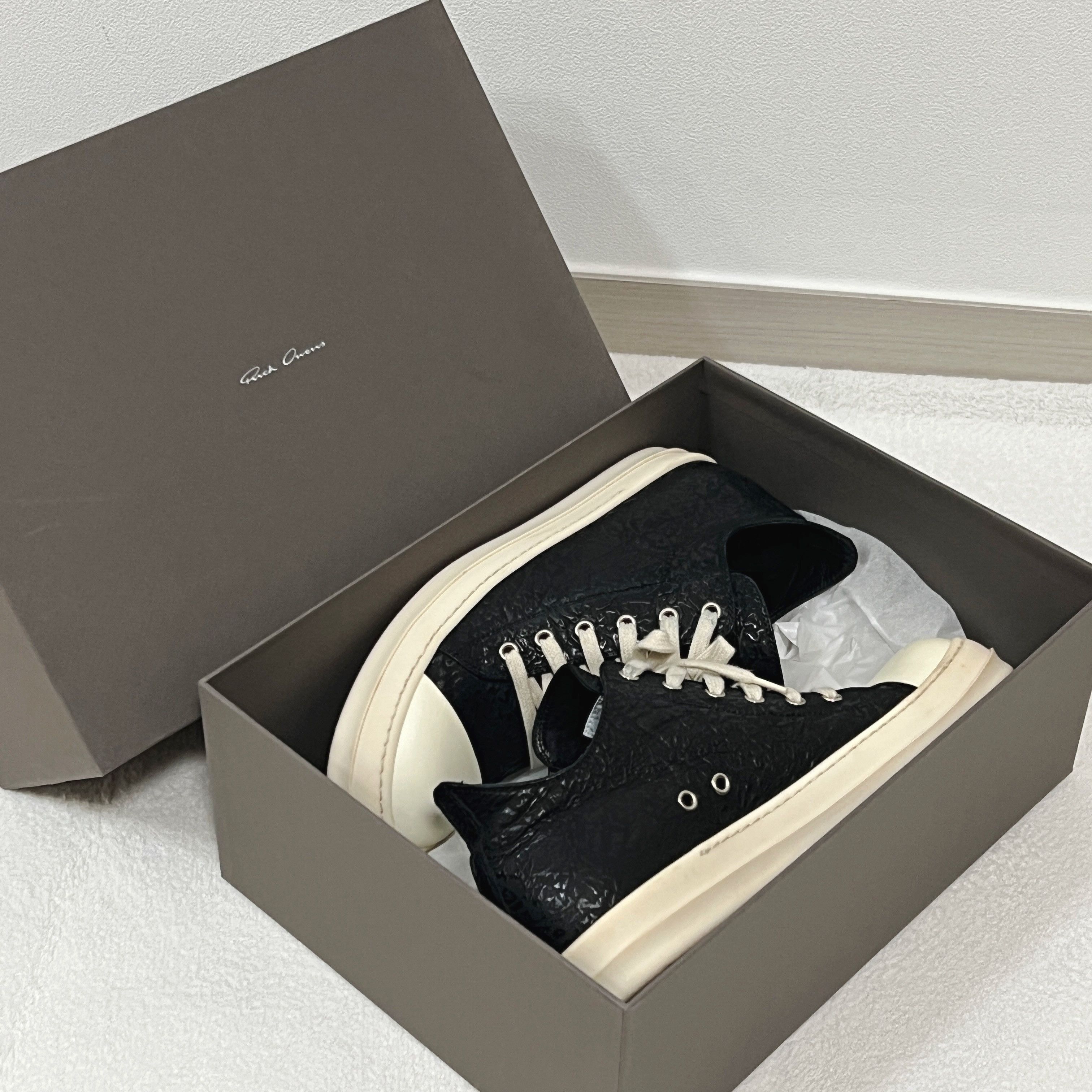 Rick Owens Rick Owens SS17 SCARPE IN PELLE LOW SNEAKERS BLACK/WB Size US 8.5 / EU 41-42 - 5 Thumbnail