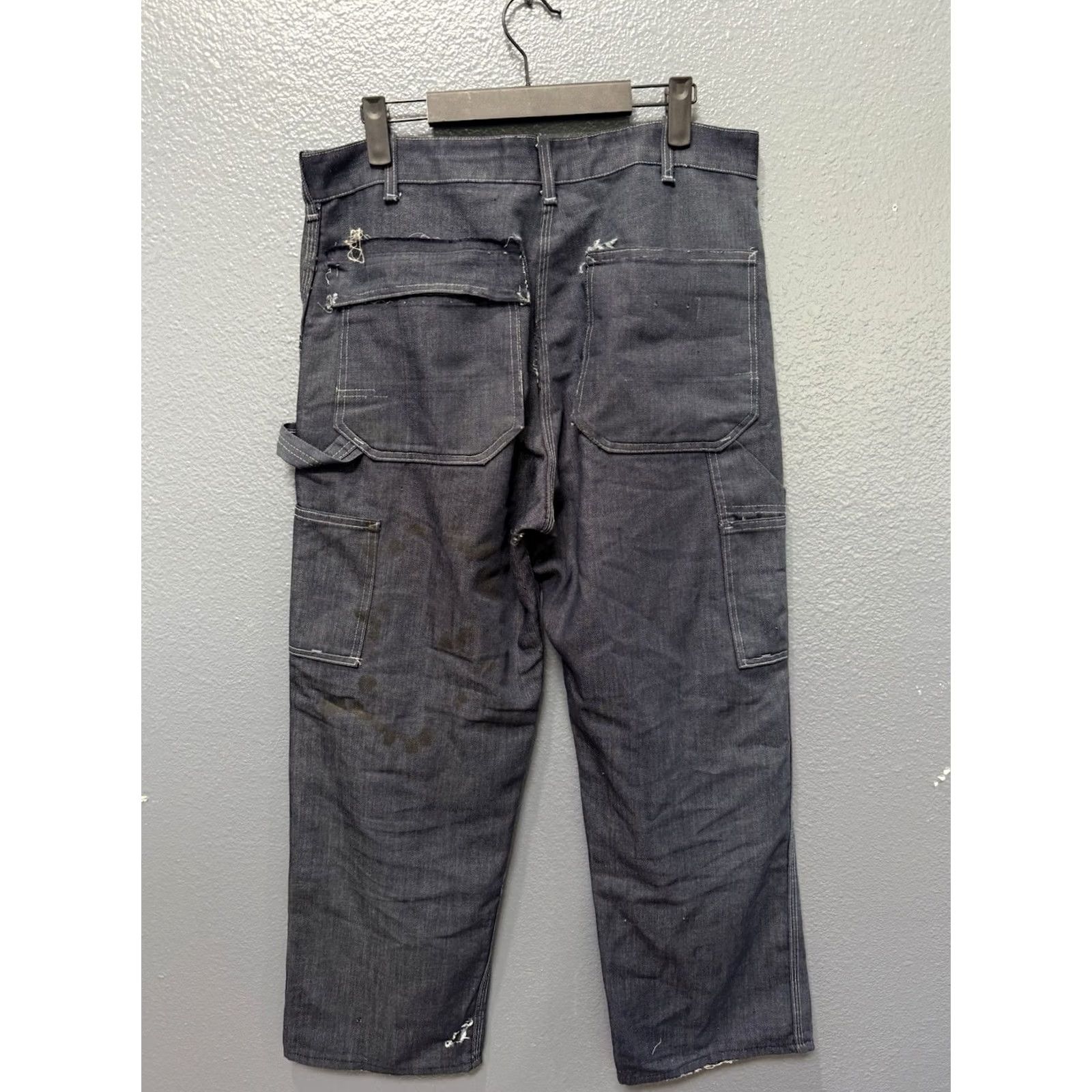Vintage VINTAGE Toughskins Sanforized Blue Cotton Men’s Carpenter Pants Sz 32 Denim 1960s 32/30 Mens Regular 29in Inseam Size US 32 / EU 48 - 7 Thumbnail