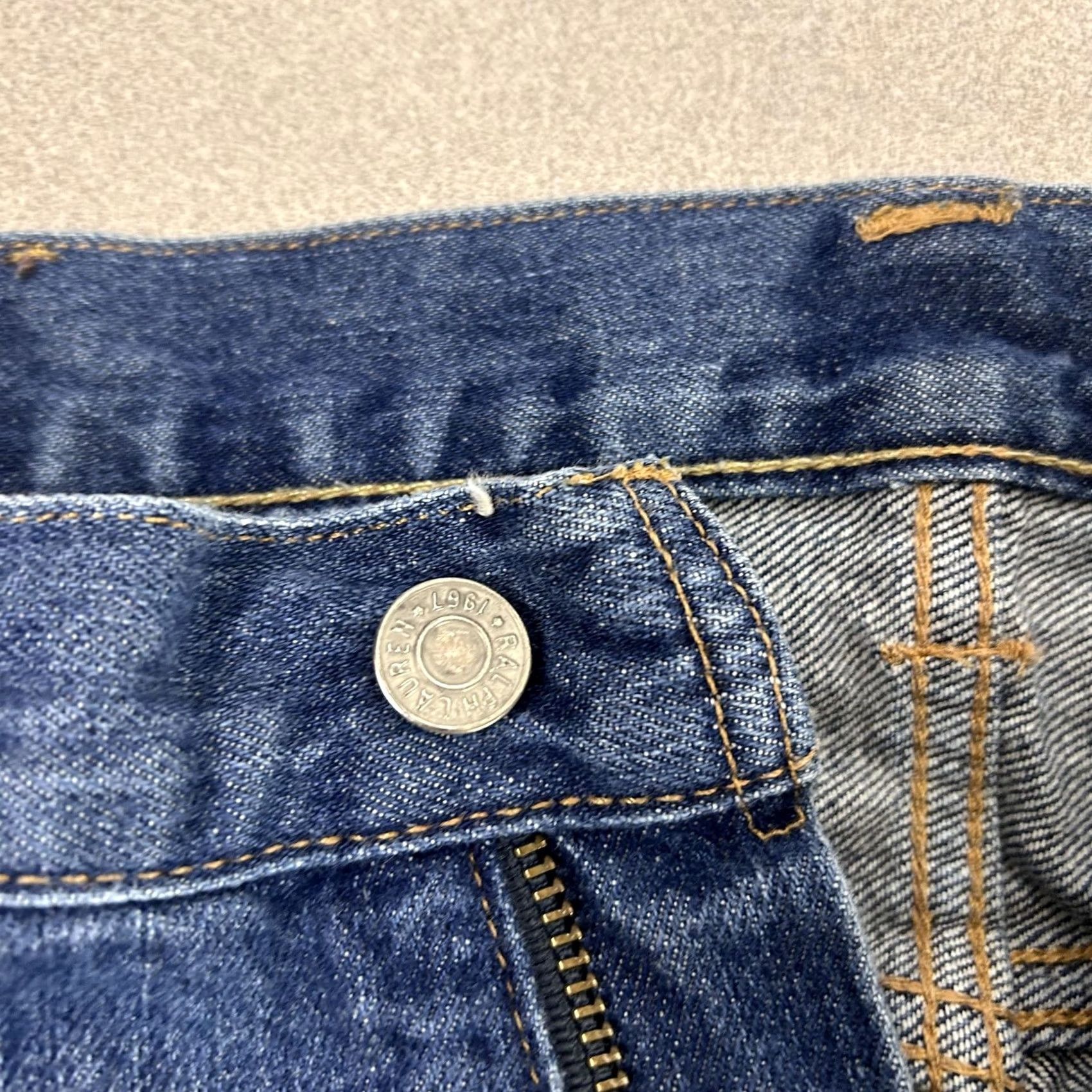 Polo Ralph Lauren VINTAGE? No. Polo Ralph Lauren Jeans Mens 34x30 Stratford Slim Fit Straight Denim Distressed Size US S / EU 44-46 / 1 - 7 Thumbnail