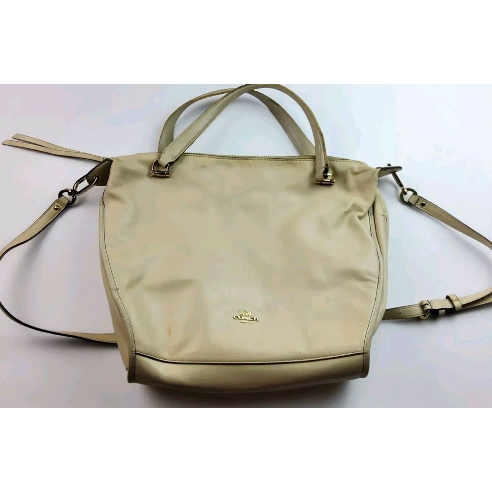 Coach Coach Shoulder Bag Purse Leather Ivory 32405 14x10.5x3.25 Women's Handbag Size ONE SIZE - 2 Thumbnail
