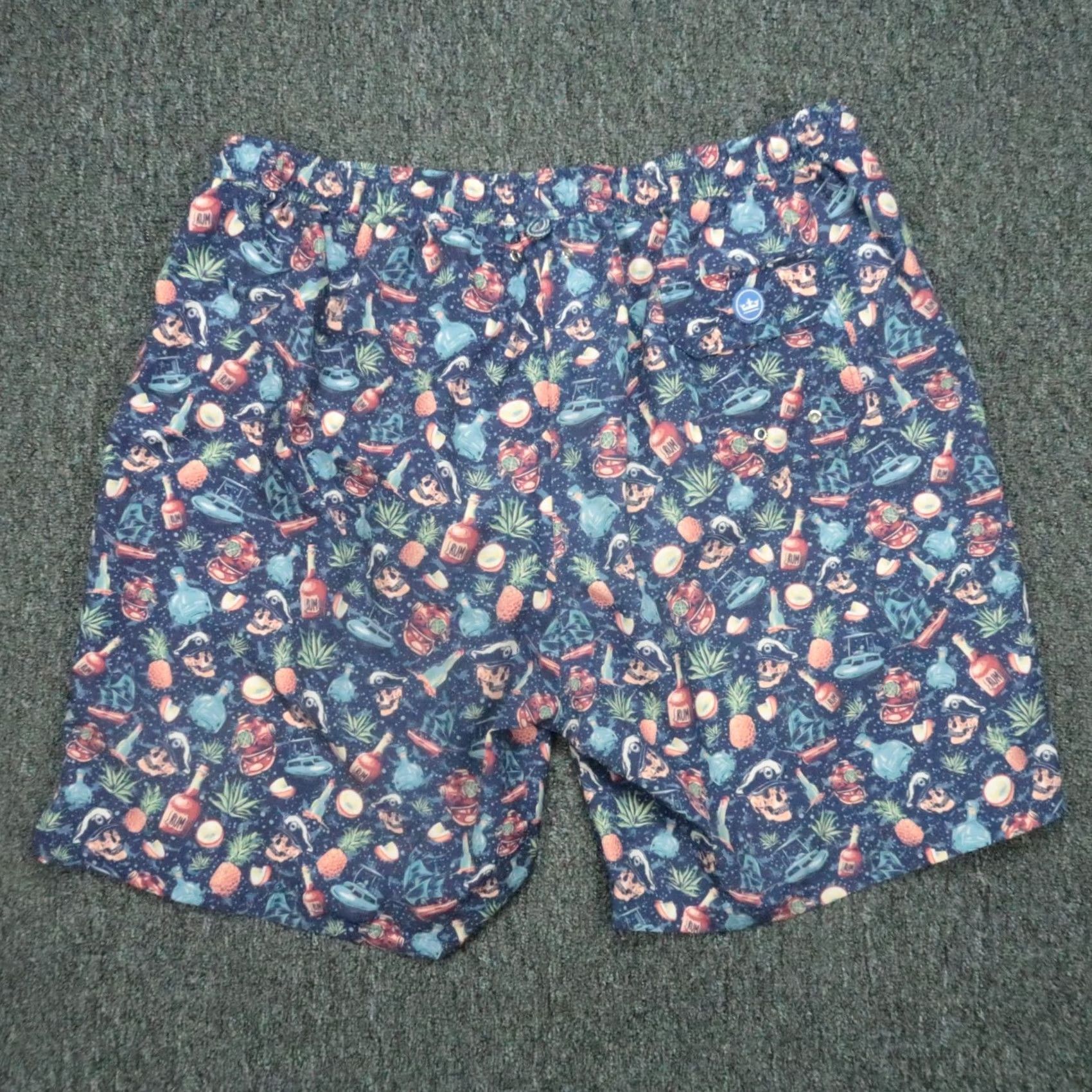Peter Millar Peter Millar Swim Trunks Mens XXL Blue Seaside Ship Faced Skull Lined Shorts Size US 39 - 3 Thumbnail