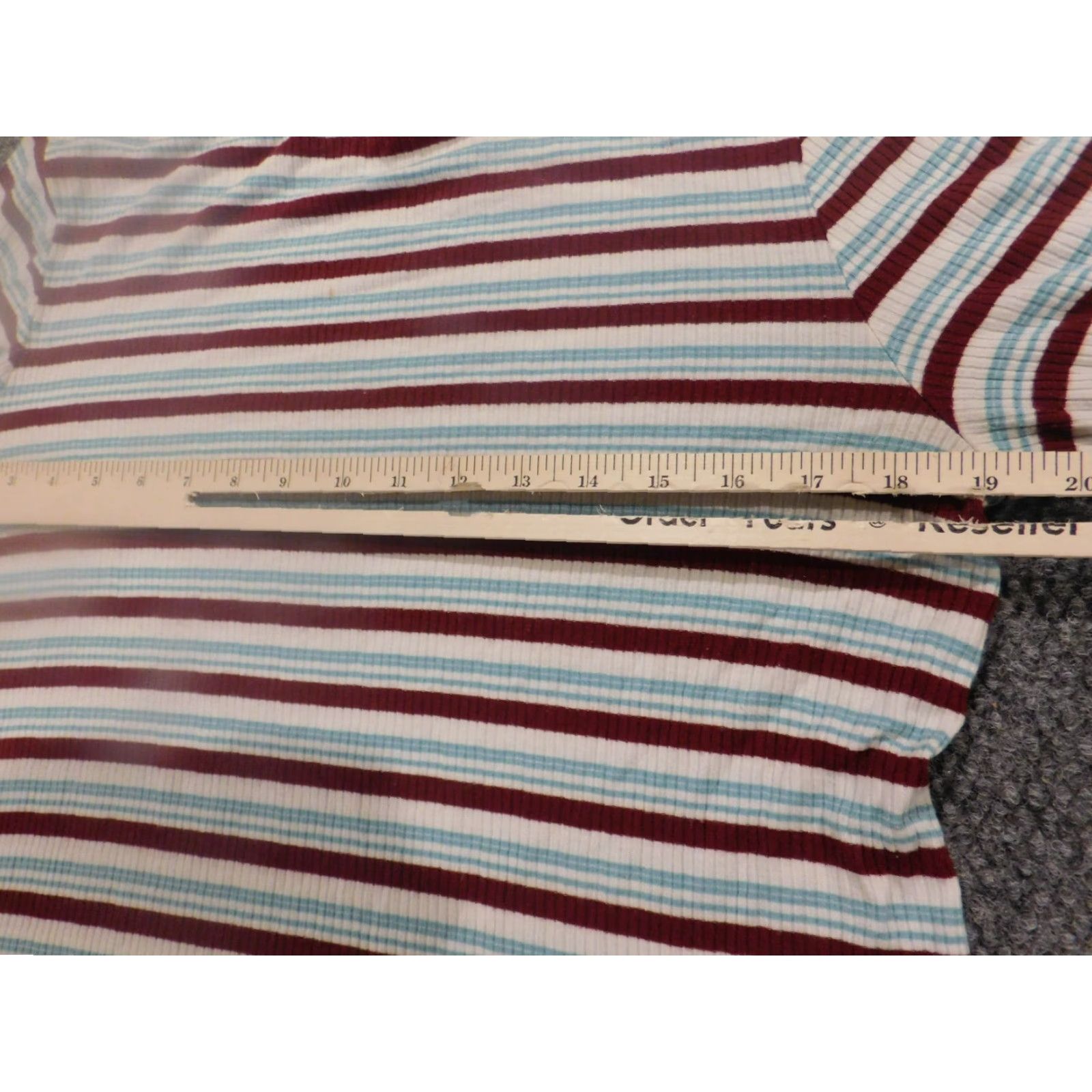 Vintage St. John's Bay Blouse Womens L Blue Striped Crew Neck Pullover Stretch Casual Shirt Size L / US 10 / IT 46 - 7 Thumbnail