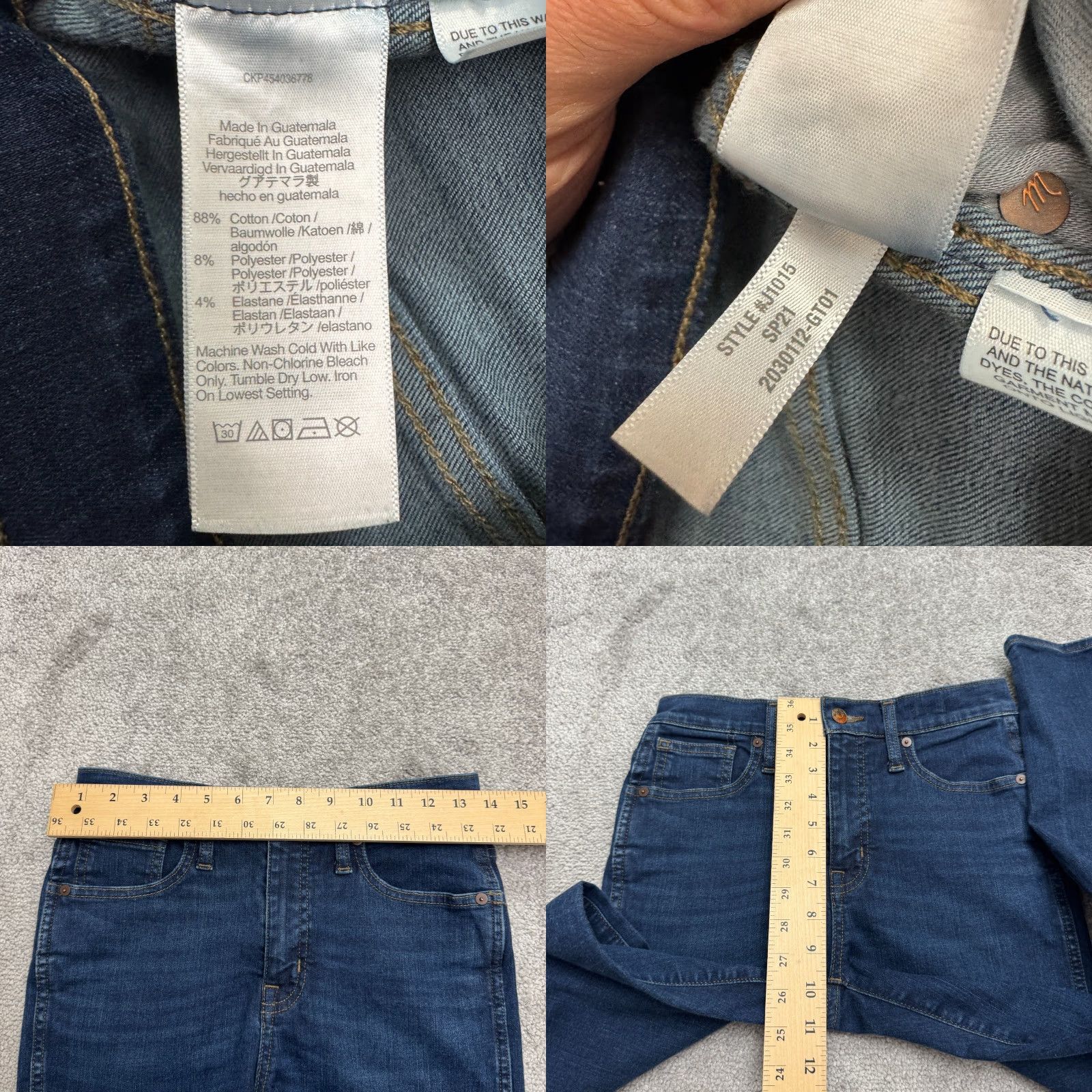 Madewell VINTAGE Madewell Women's Skinny Jeans 10" High Rise 25 Inseam Medium Wash Blue Stretch Size 26" / US 2 / IT 38 - 8 Thumbnail