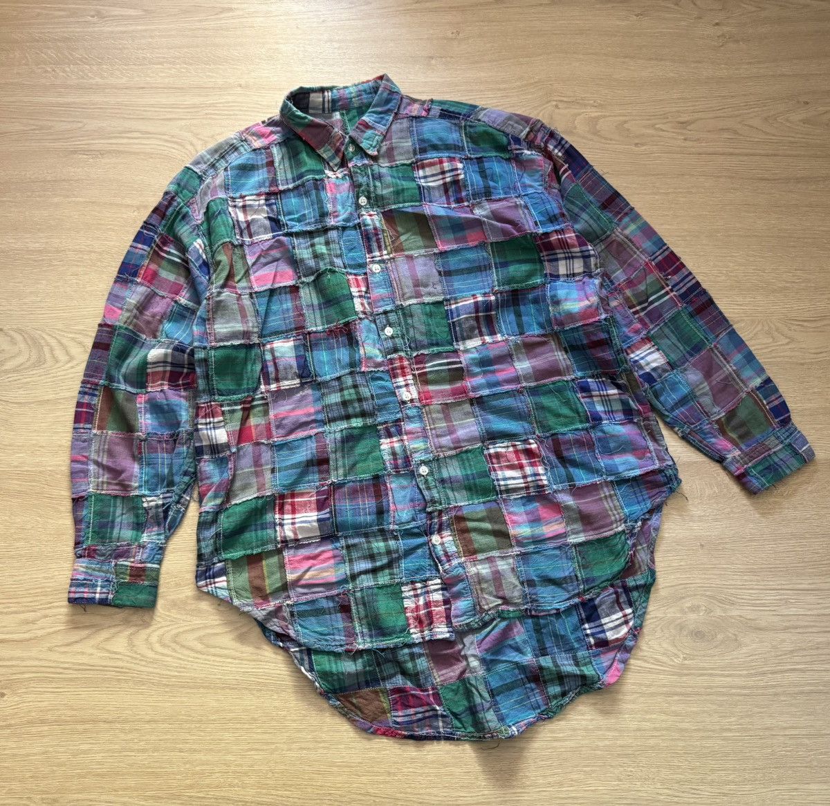 Vintage Vintage 90’s y2k Patchwork Handmade Japanese Rare Shirt Size US XL / EU 56 / 4 - 1 Thumbnail