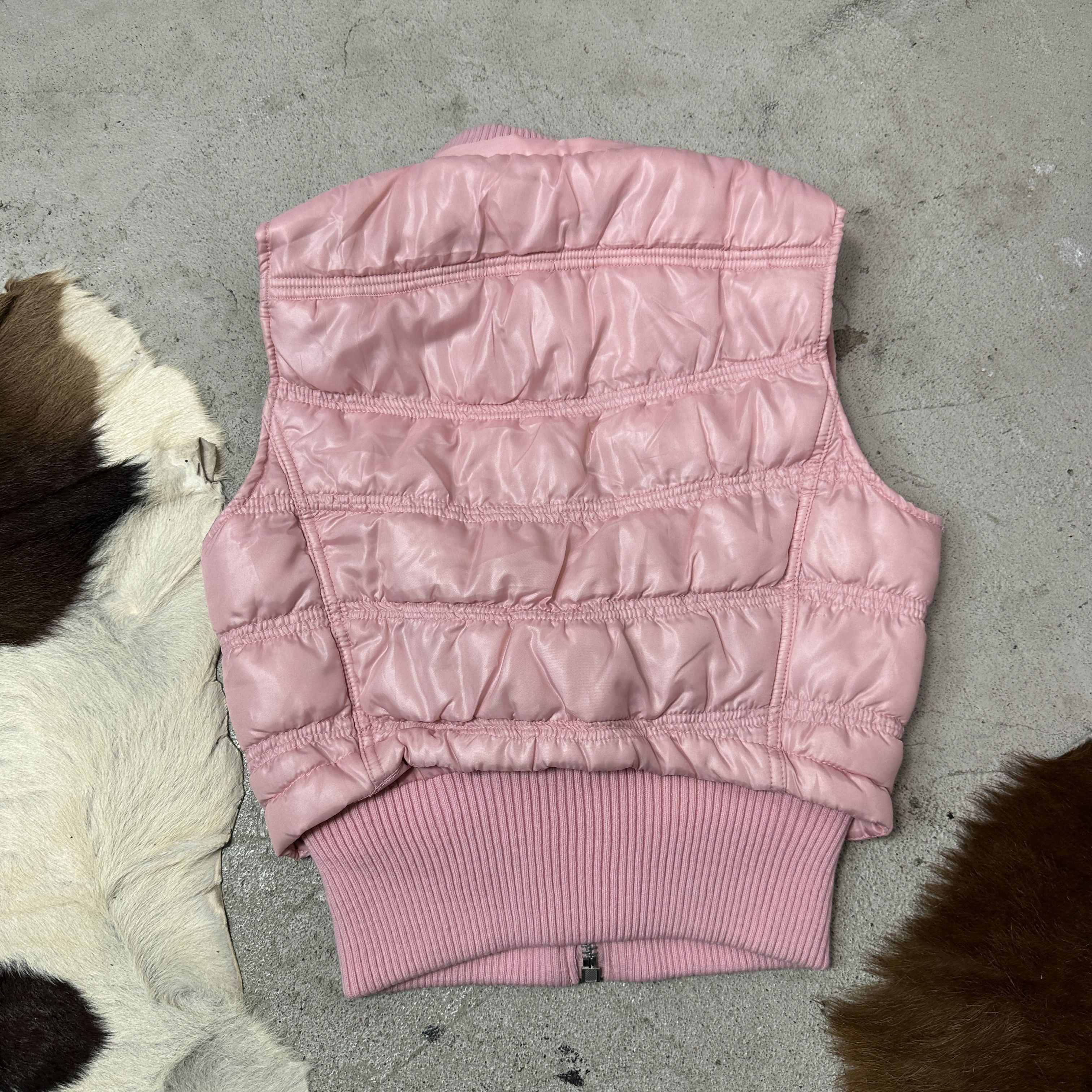 Vintage Vintage Baby Pink Fitted Puffer Zipped Vest Y2K Size M / US 6-8 / IT 42-44 - 4 Thumbnail