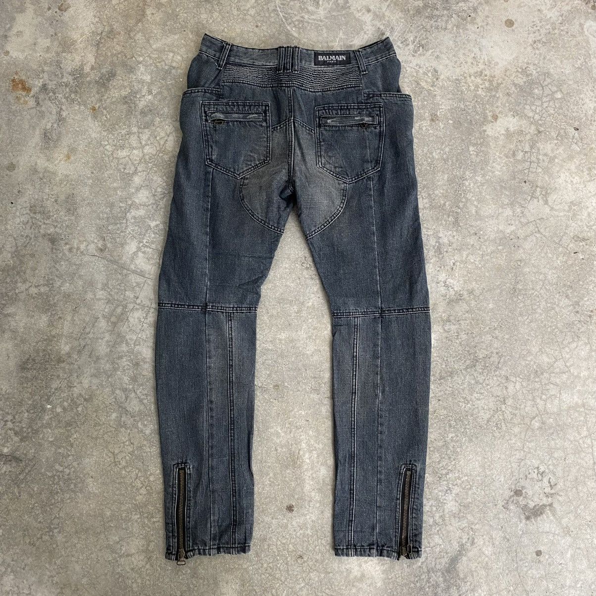 Balmain 2000’s Balmain Paris “Padded” Knee Biker Denim Jeans Size US 34 / EU 50 - 16 Thumbnail