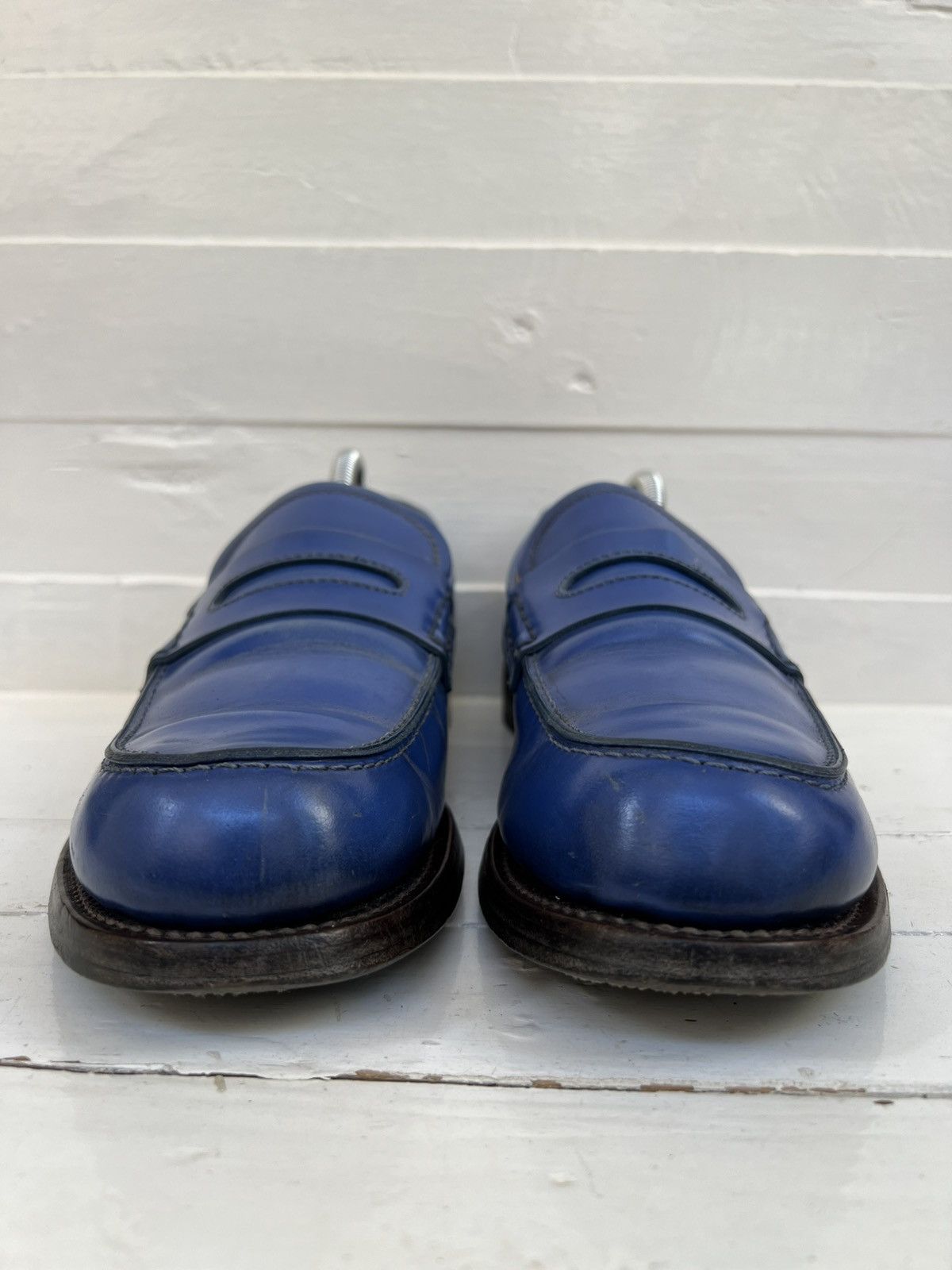 Gucci Gucci Men’s Blue Leather Goodyear Welt Penny Loafers Size US 8 / EU 41 - 5 Thumbnail
