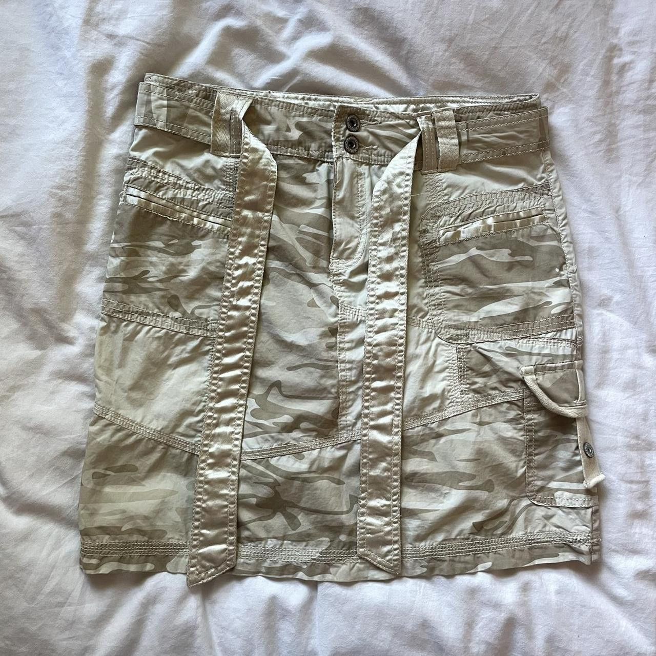 Point Zero Y2K Beige Camouflage Skirt Size 28" / US 6 / IT 42 - 1 Thumbnail