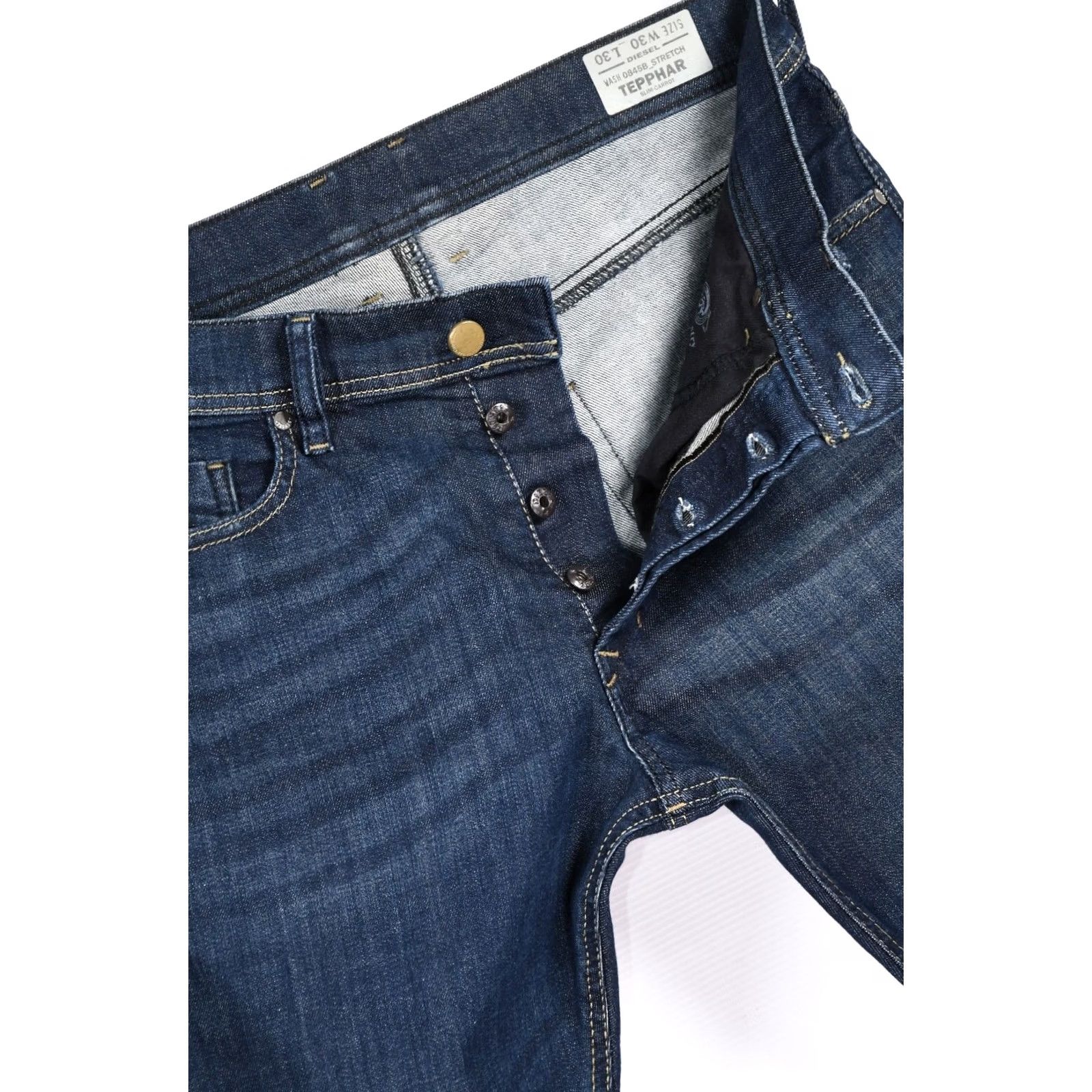 Diesel Diesel Tepphar 0846B Stretch Slim Jeans W30/L30 Men blue Slim-Carrot 98% Cotton 2% Elastane Mens Size US 30 / EU 46 - 6 Thumbnail